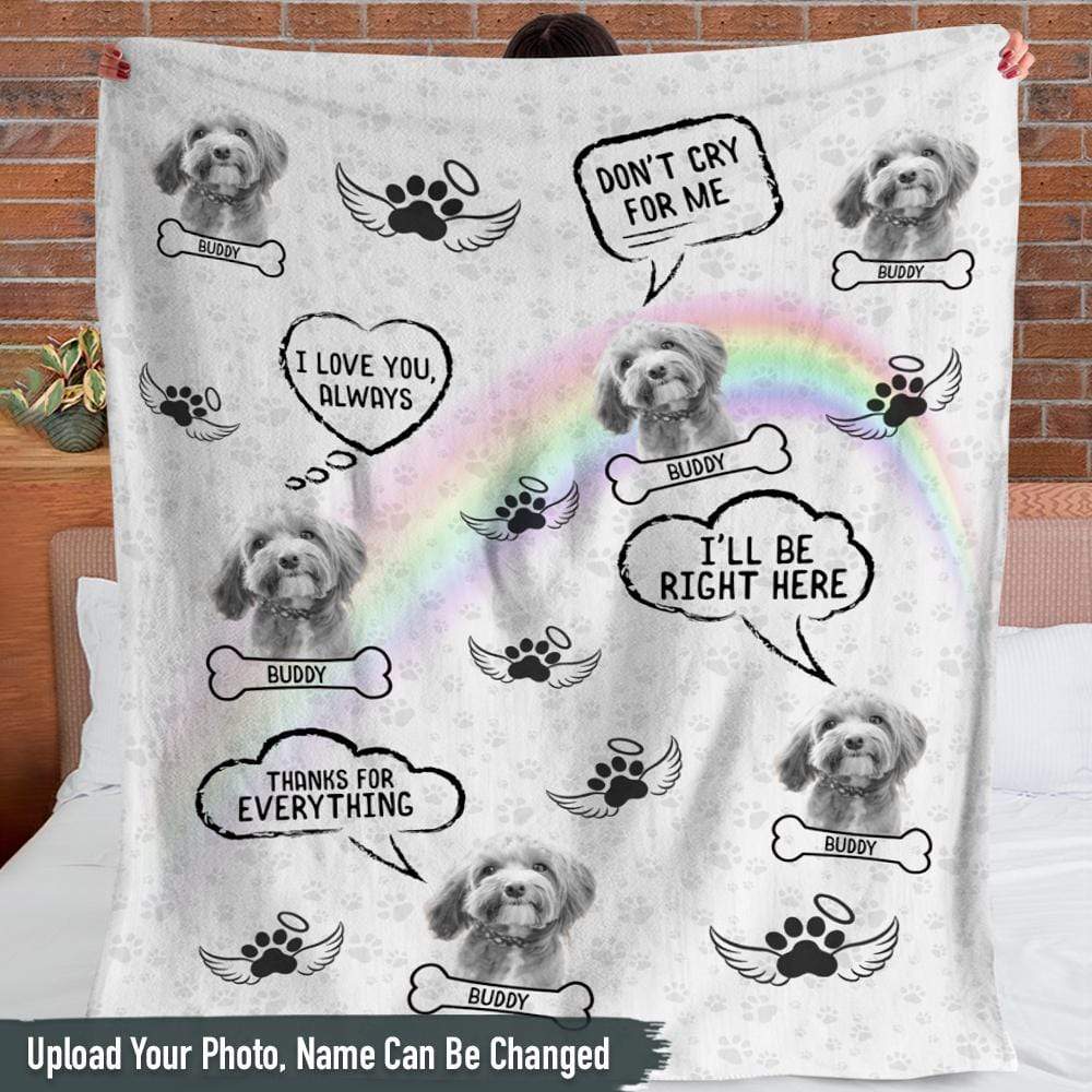 Don't Cry For Me I'm Ok Custom Photo Dog Blanket 891609