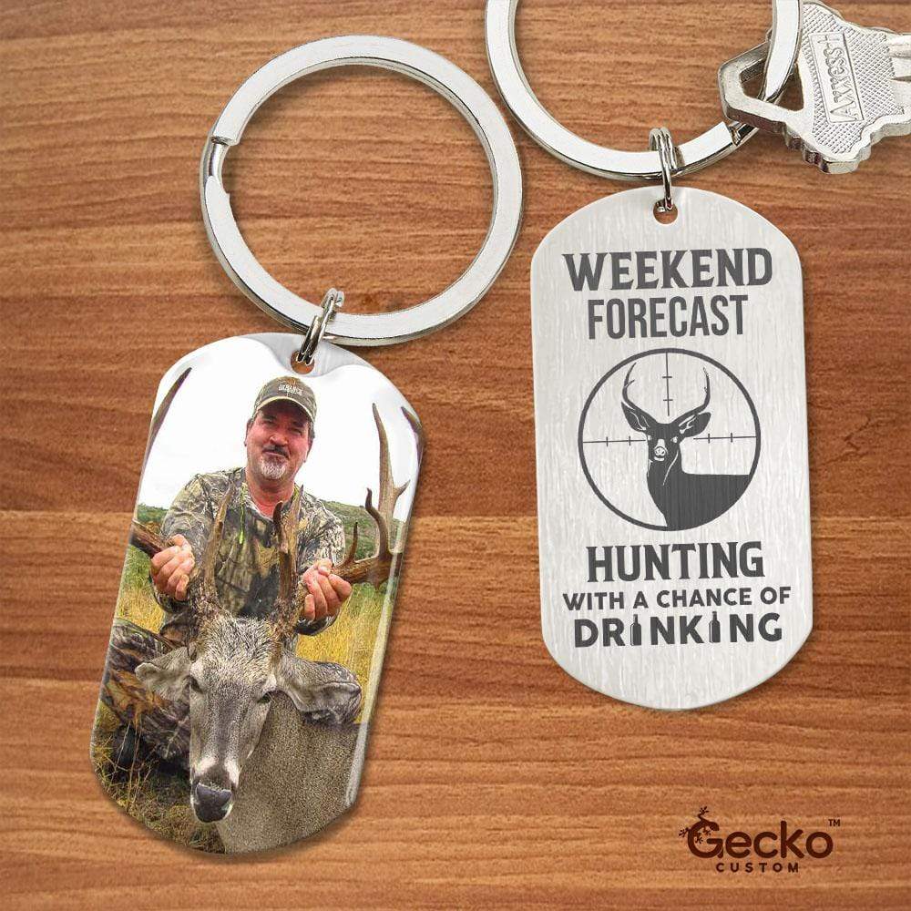 Hunting With A Chance Of Drinking Hunter Metal Keychain HN590 - Image 2