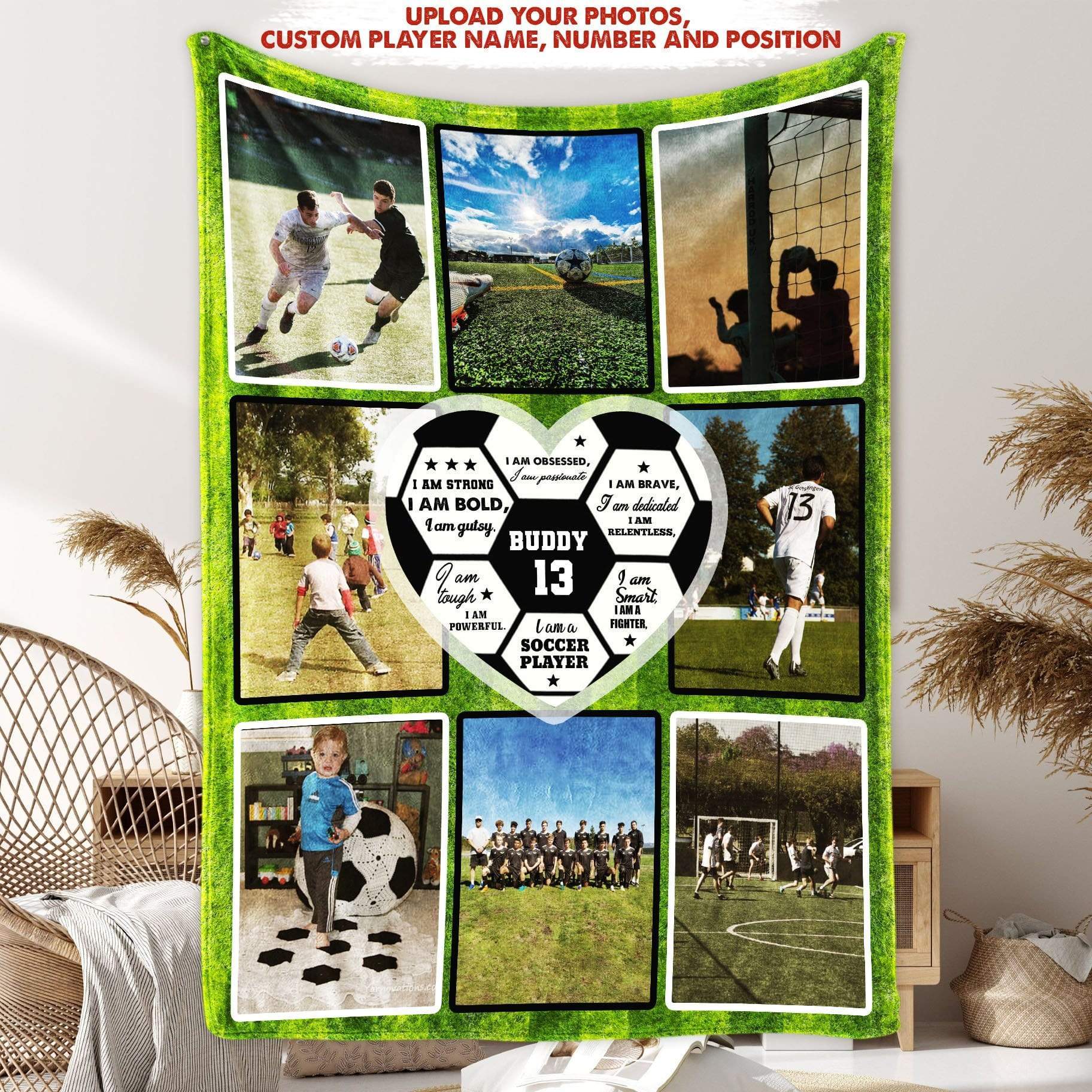 I Am Strong Obsessed Brave Soccer Player Blanket HN590