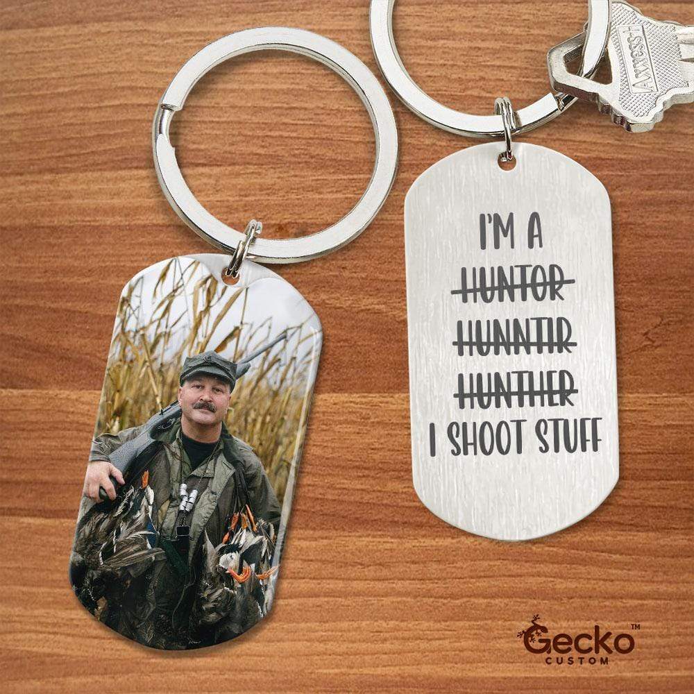 I Shoot Stuff Image Upload Hunter Metal Keychain HN590 - Image 2