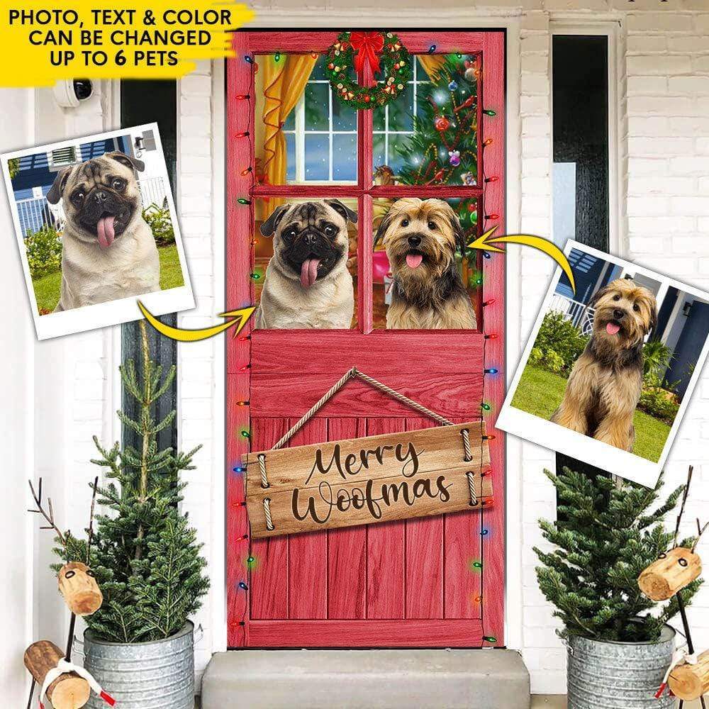 Merry Woofmas Happy Pawlidays Dog Door Cover HN590 - Image 2