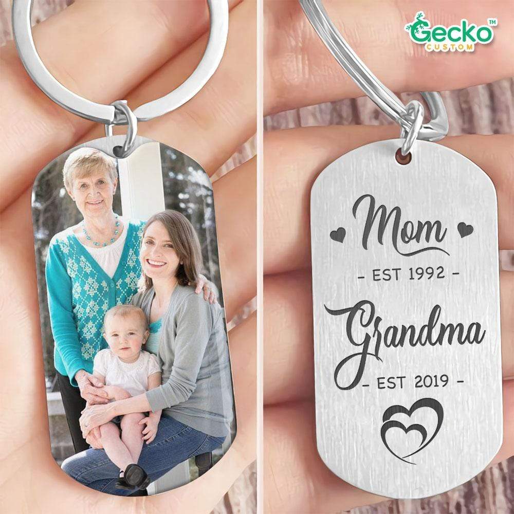 Mom Grandma Since Custom Time Family Metal Keychain HN590