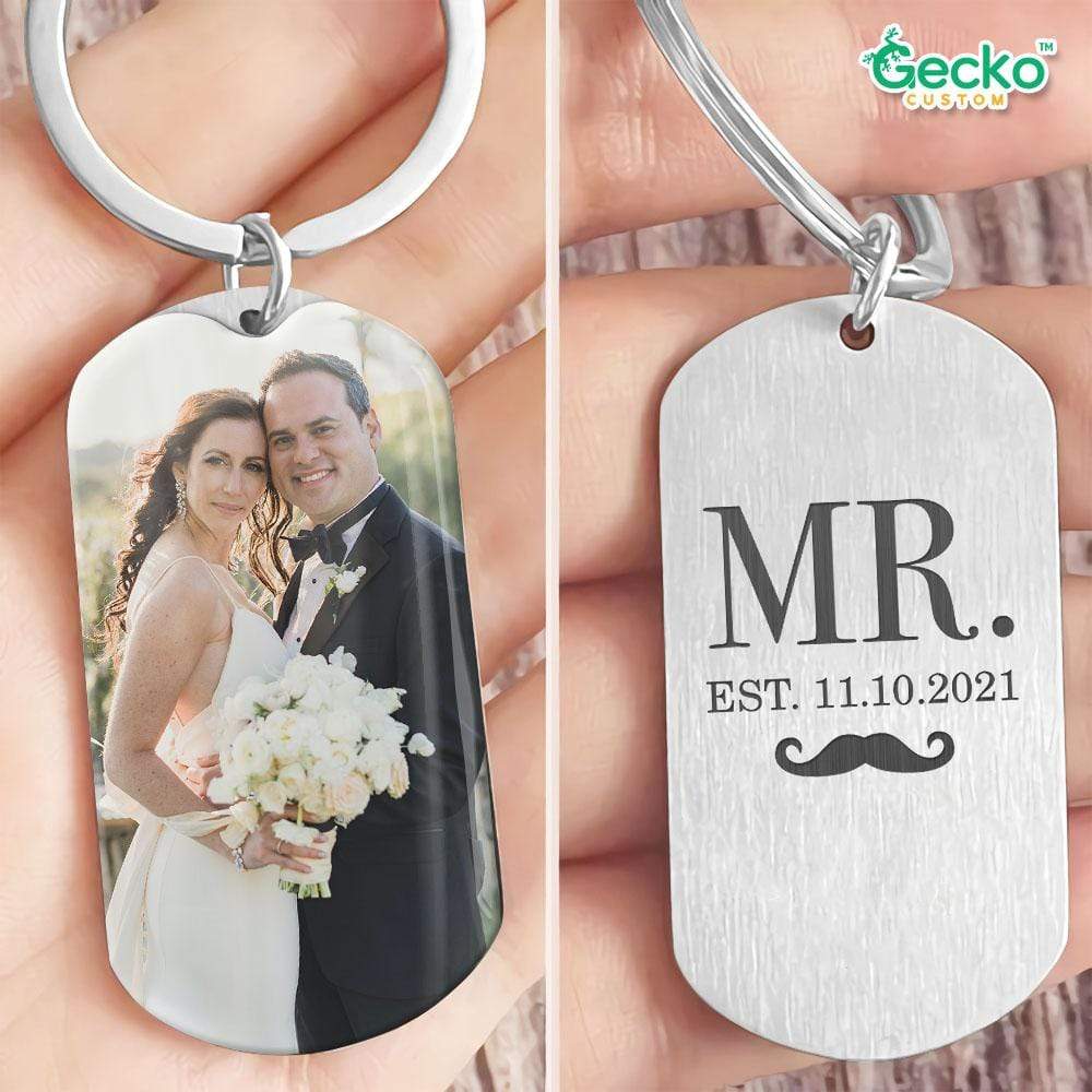 Mr/ Mrs Couple Wedding Anniversary Metal Keychain HN590