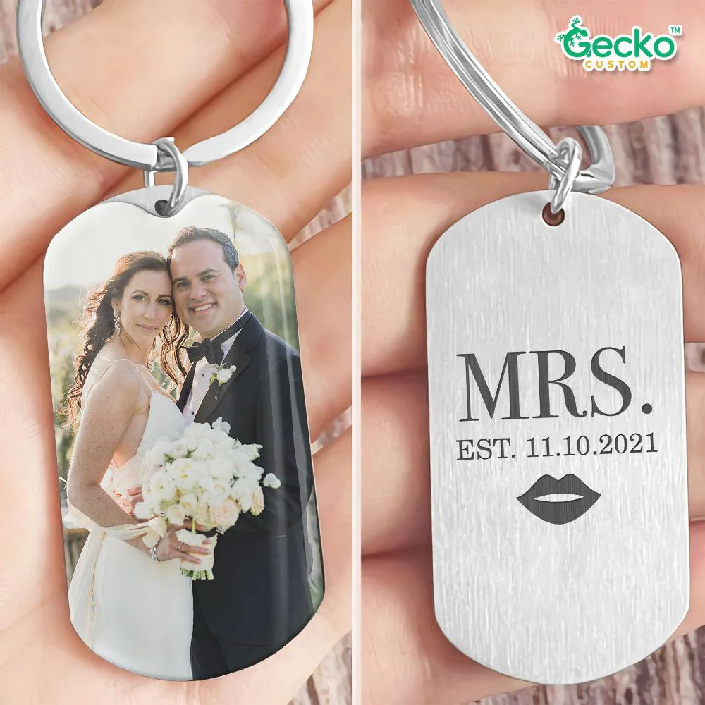 Mr/ Mrs Couple Wedding Anniversary Metal Keychain HN590 - Image 3