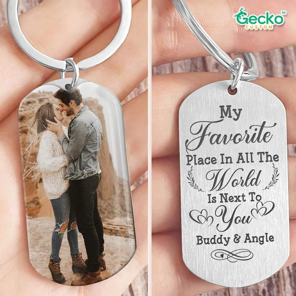 My Favorite Place Is Next To You Couple Metal Keychain HN590