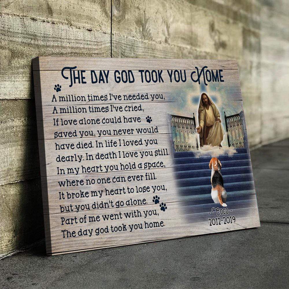 Part Of Me Went The Day God Took You Home Dog Cat Canvas HN590 - Image 2