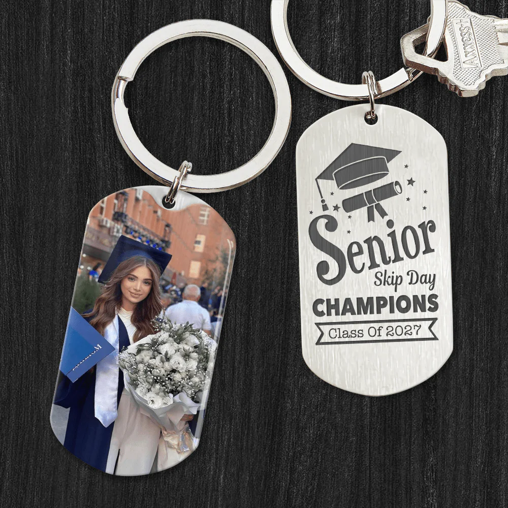 Senior Skip Day Champions Class Of 2025 Graduation Metal Keychain 890371 - Image 2