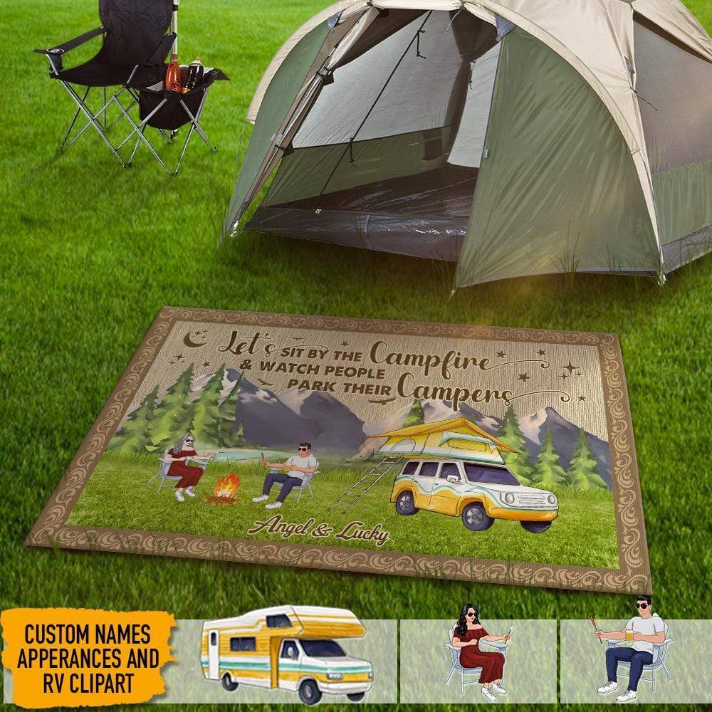 Let's Sit By The Campfire Watch People Camping Patio Mat K228 HN590 - Image 4