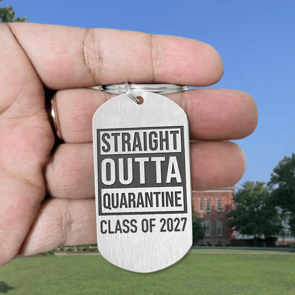 Straight Outa Quarantine Class Of 2025 Graduation Metal Keychain 890379 - Image 8