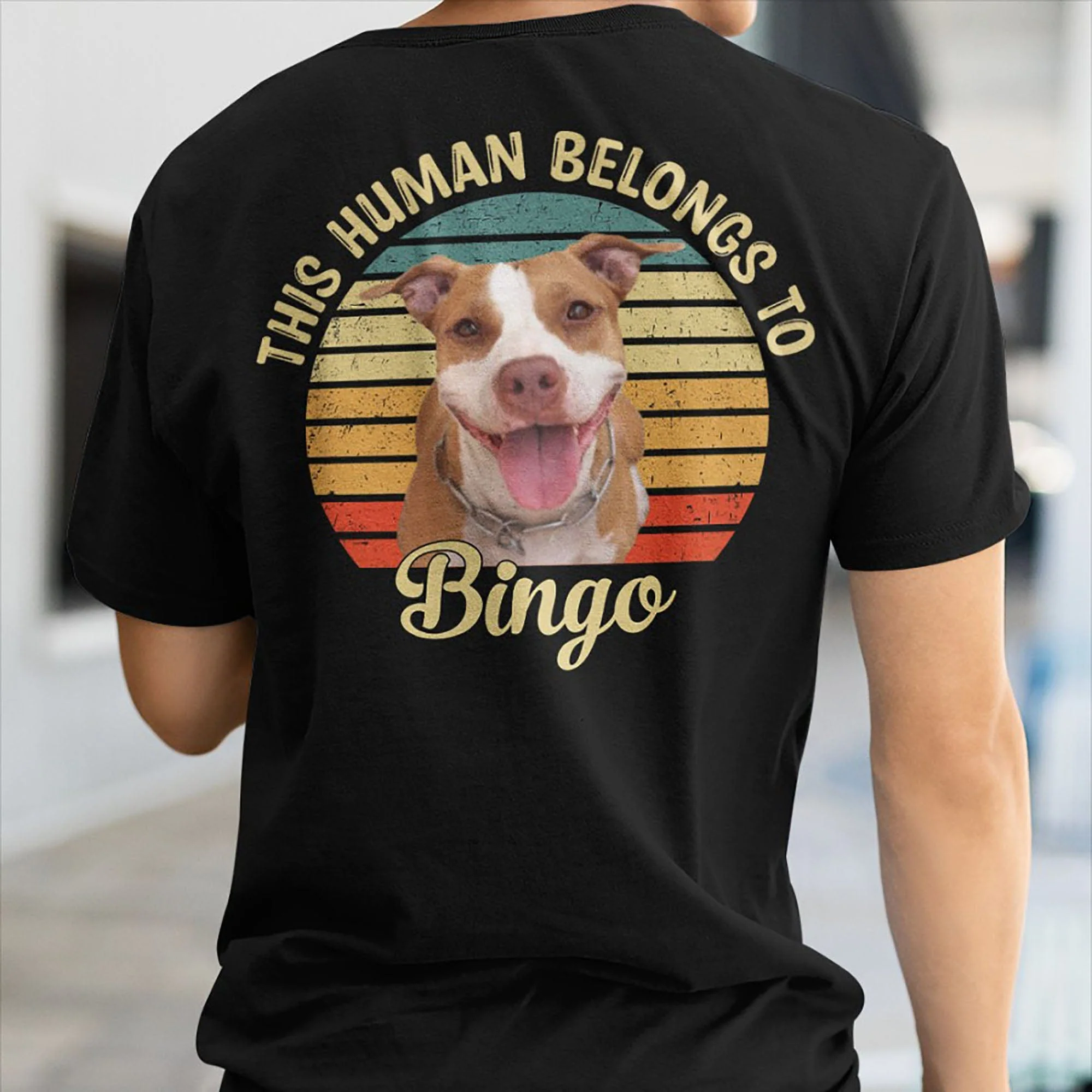 Human Belongs To Dog Cat Personalized Custom Photo Dog Cat Pet Backside Shirt C251 - Image 5