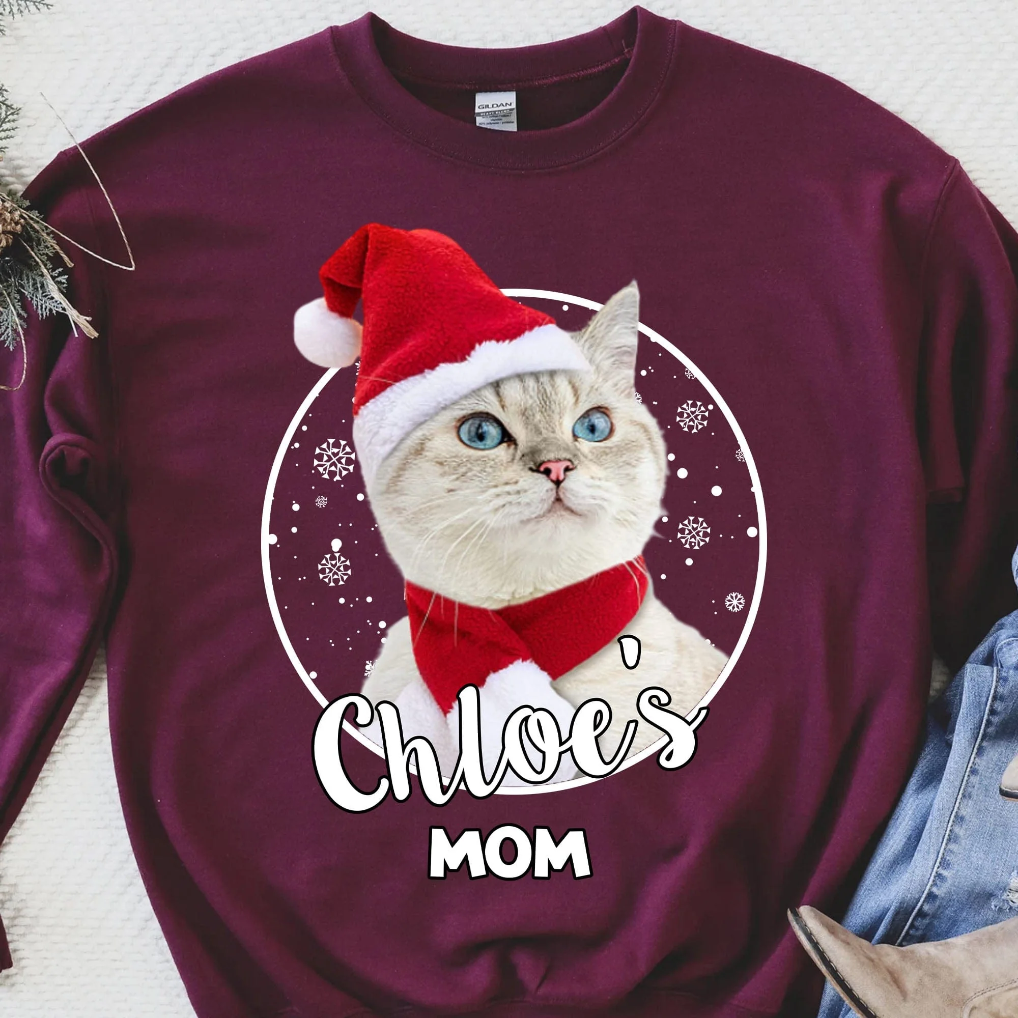 Human Dog Christmas Personalized Custom Photo Dog Sweatshirt, Dog Lover Sweater Christmas C472 891657 - Image 2