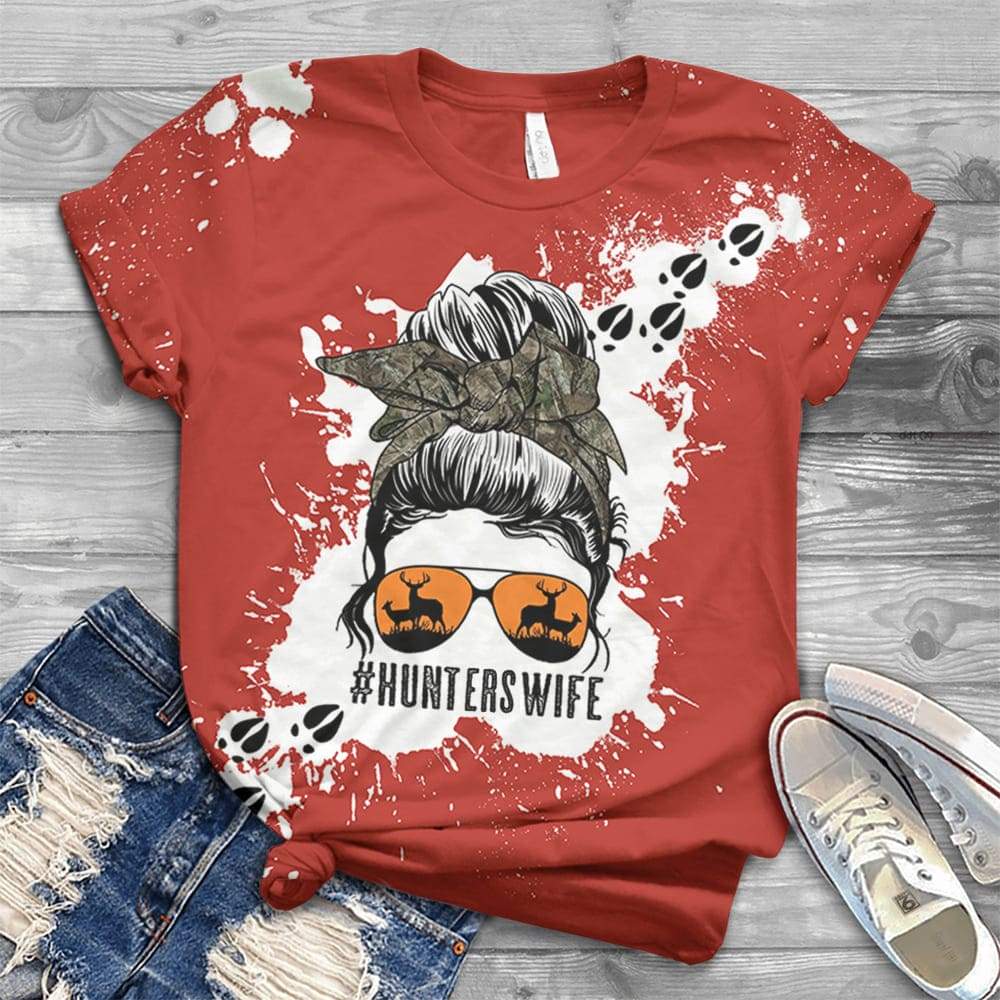 Hunting Wife Bleached Unisex Tshirt, Hunting Gift HN590 - Image 7