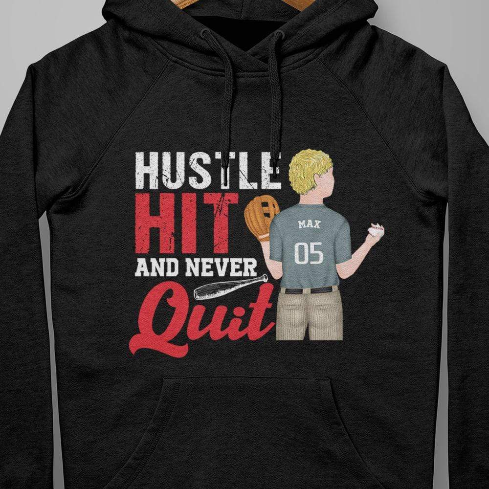 Hustle Hit And Never Quit, Gift For Baseball Player, Baseball Shirt - Image 4