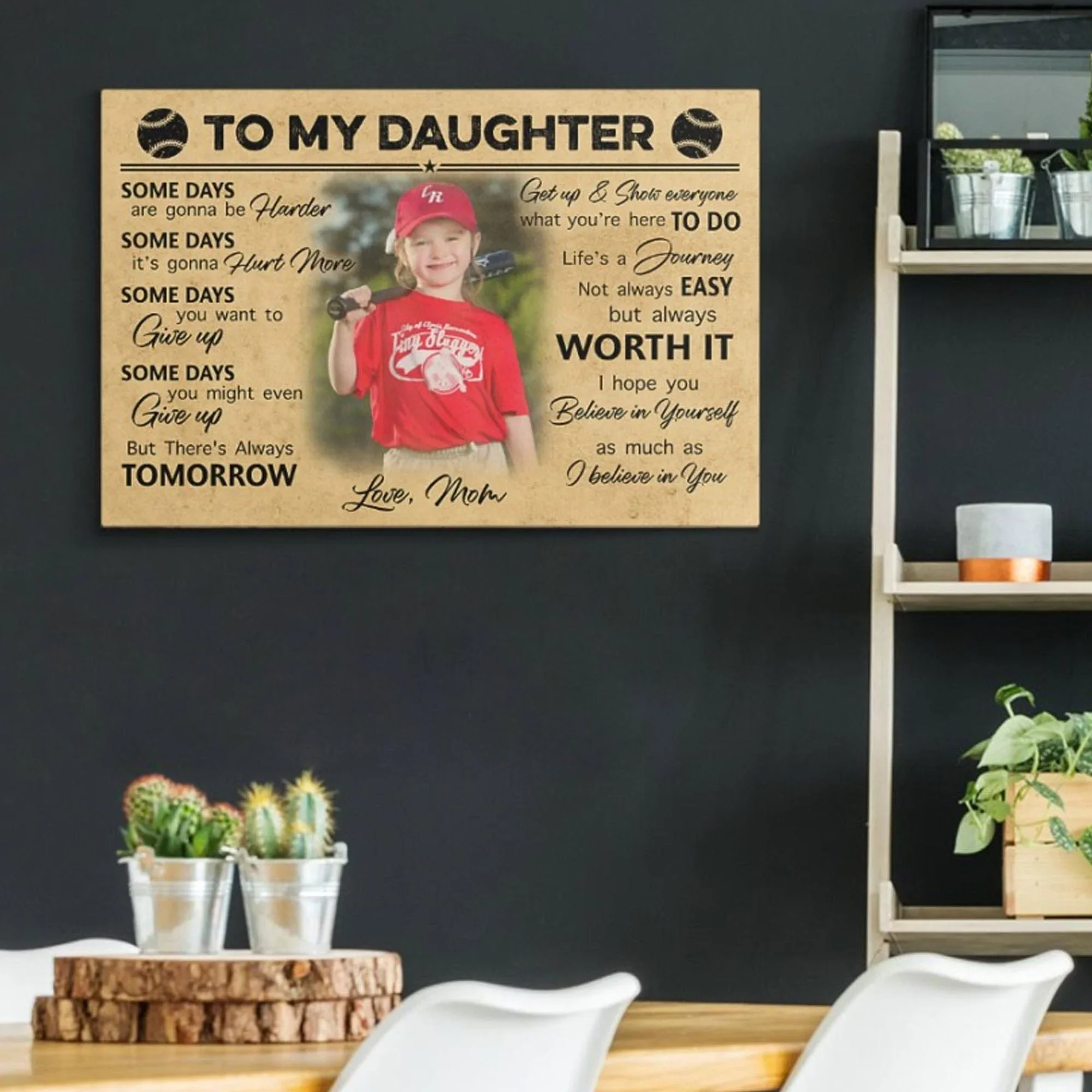I Hope You Believe In Yourself Personalized Baseball Softball Photo Print Canvas C596 - Image 3