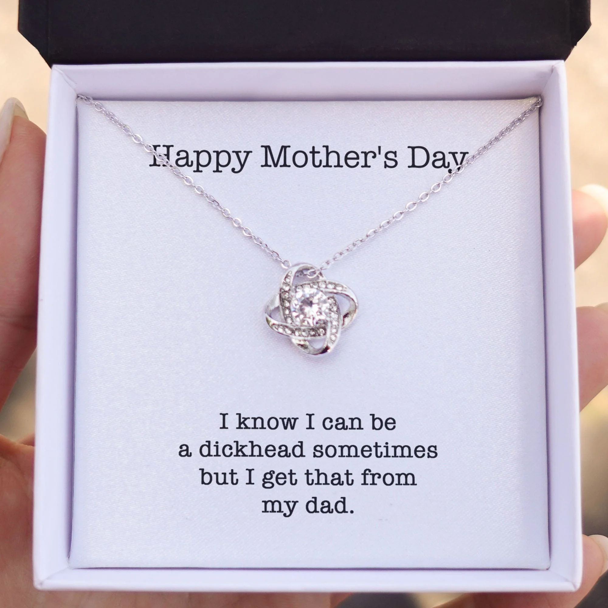 I Know I Can Be A Dickhead Sometimes Personalized Funny Mother's Message Card Necklace C265
