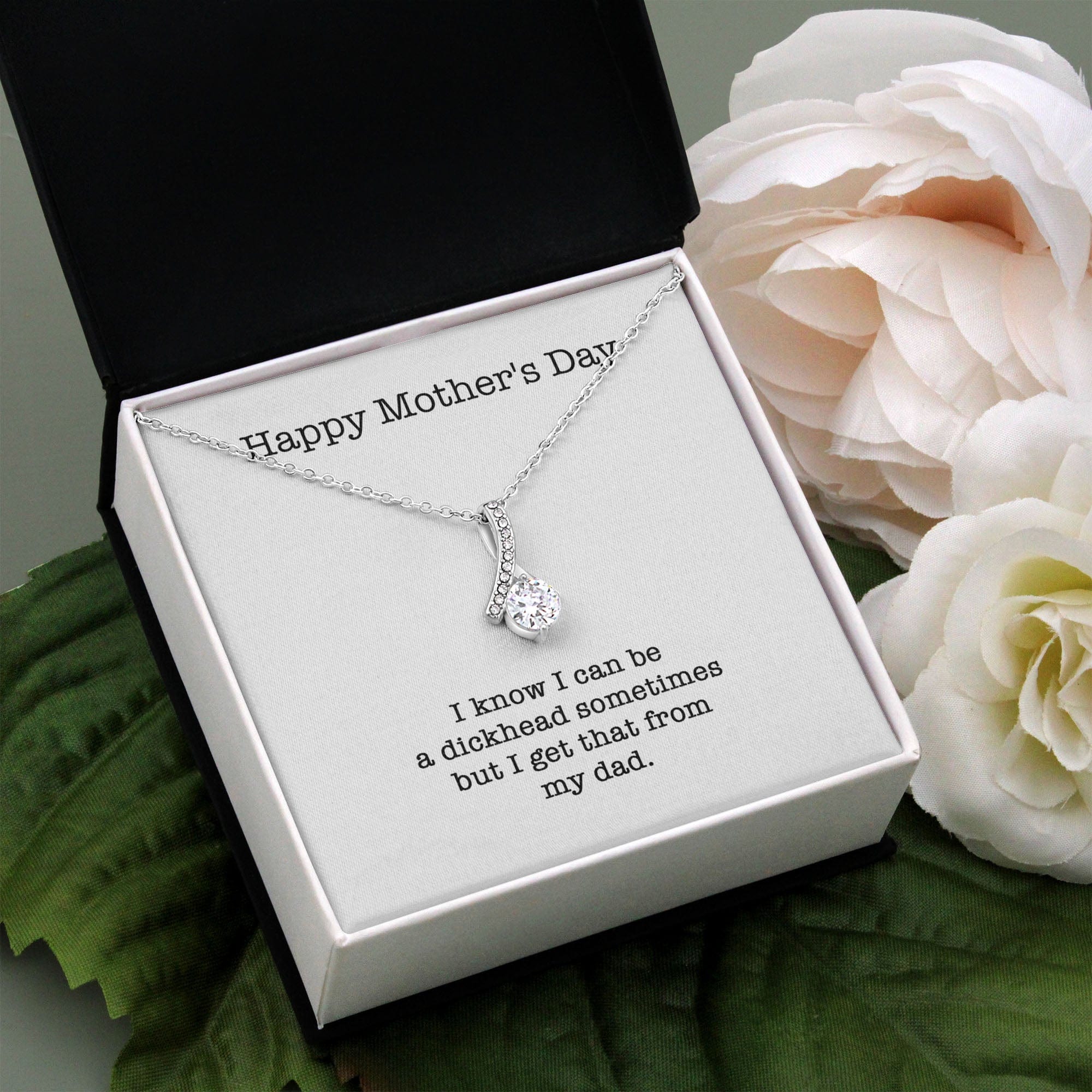 I Know I Can Be A Dickhead Sometimes Personalized Funny Mother's Message Card Necklace C265 - Image 4