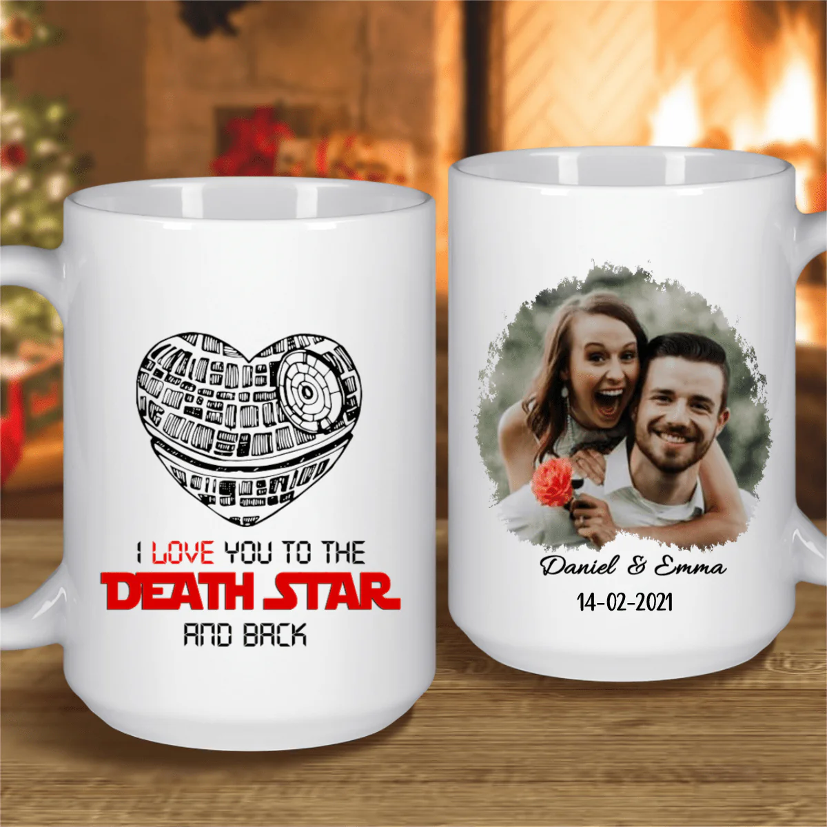 I Love You To The Death Star And Back Custom Mug - Image 2