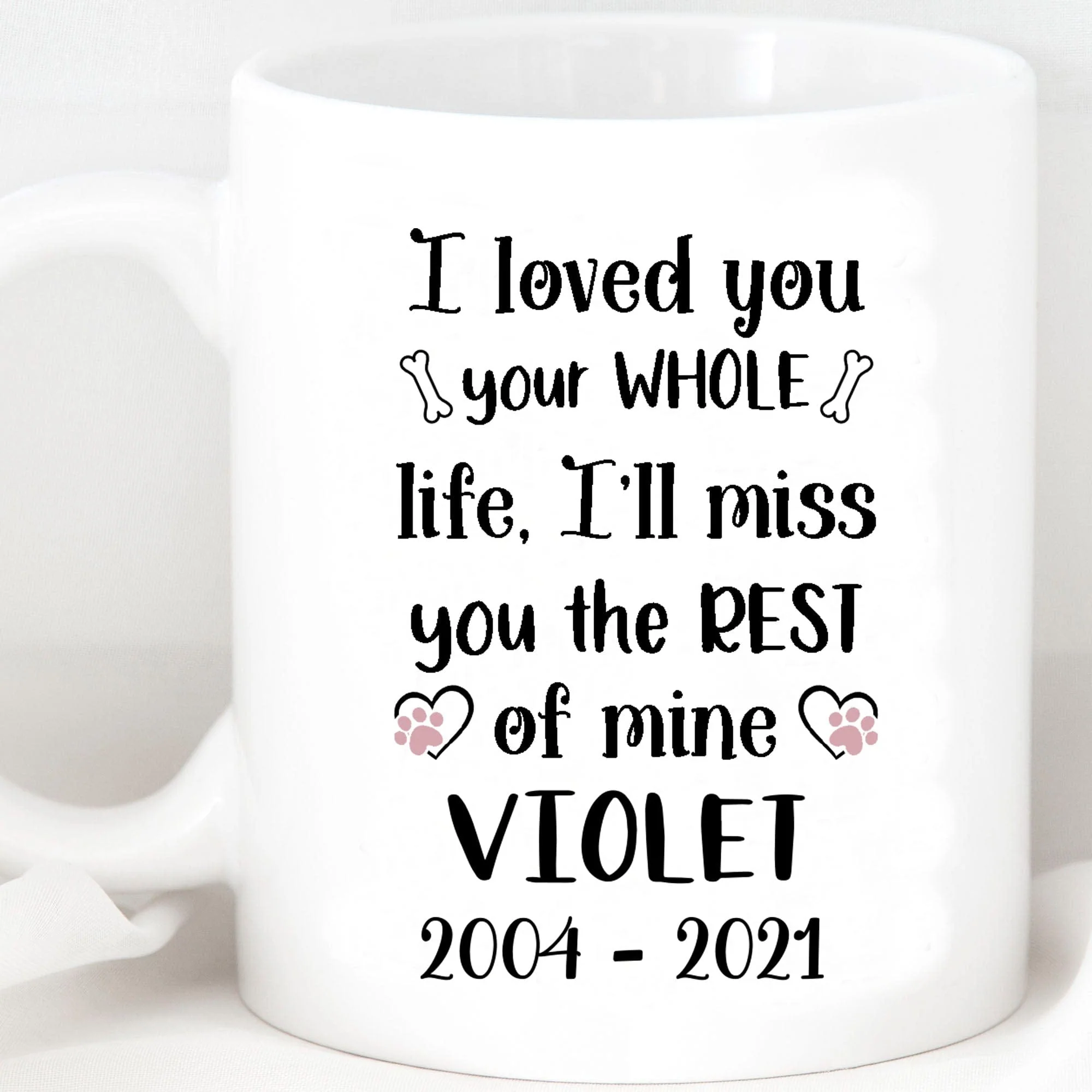 I Loved You Your Whole Life, I'll Miss You The Rest of Mine Personalized Custom Photo Dog Mug H354 - Image 2