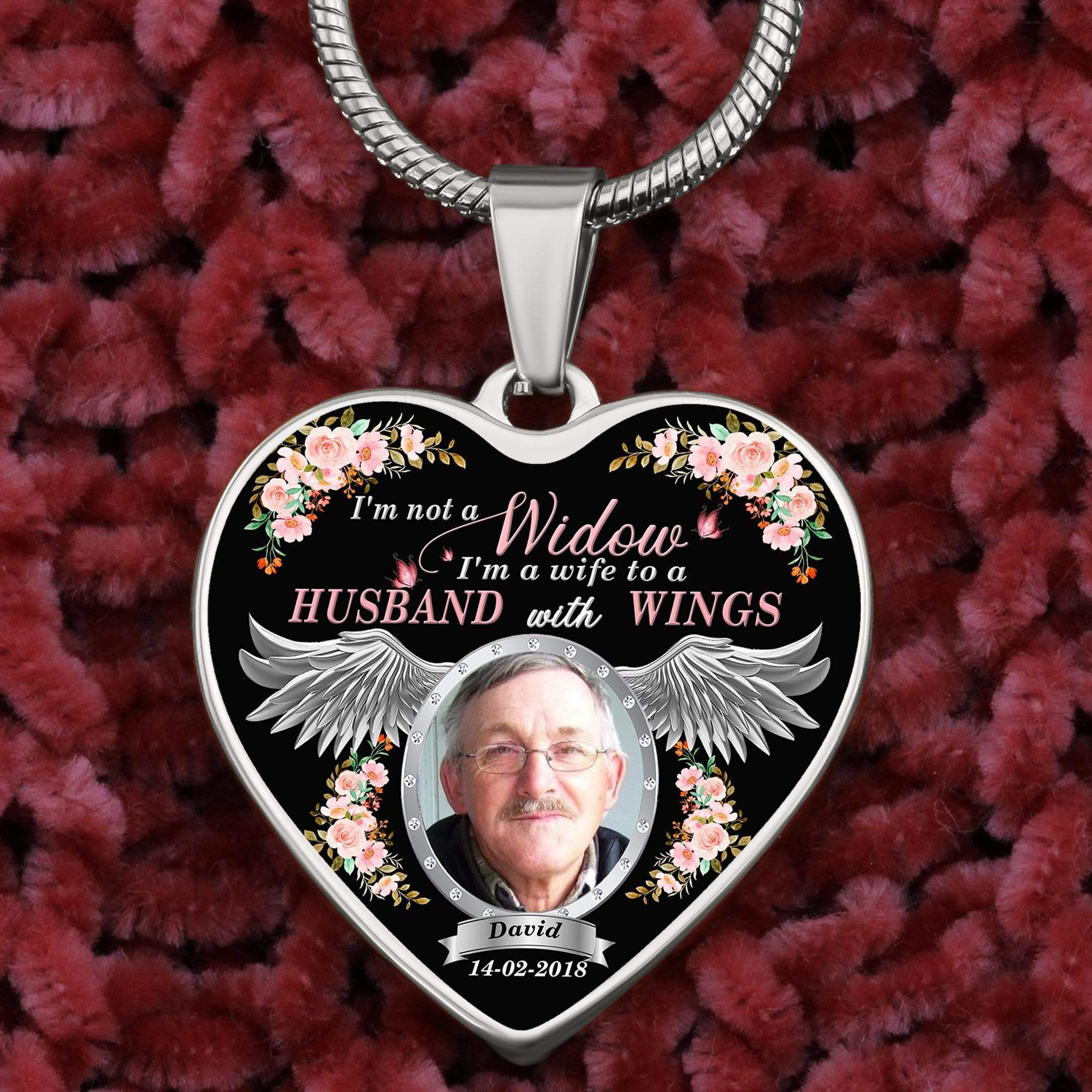 I'm Not A Widow Custom Name Heart Necklace