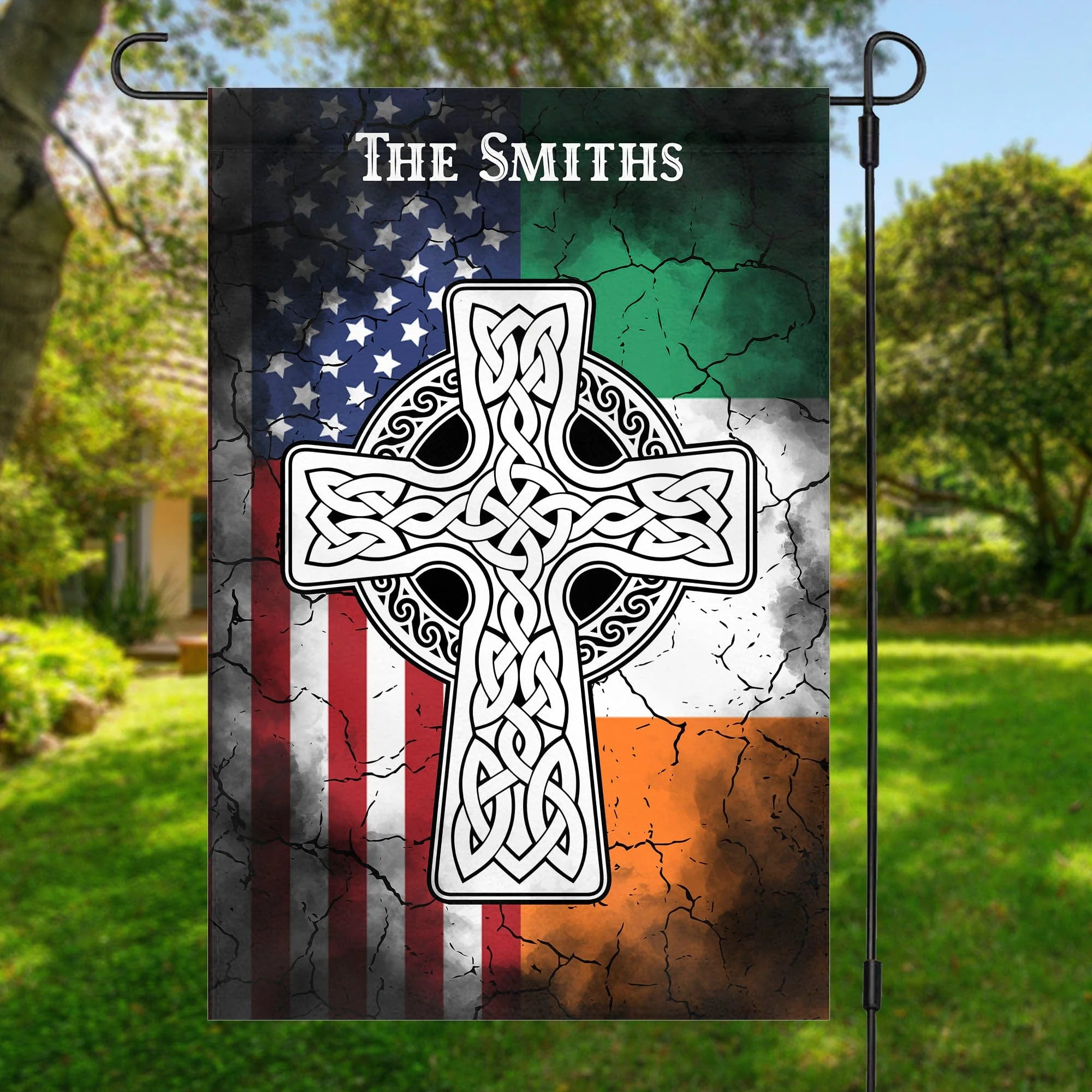 Irish And American Flag Custom Garden Flag C161 - Image 2