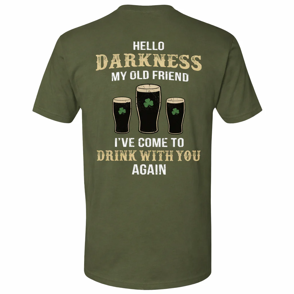 Darkness old friend drink beer irish st patty's day shirt printed back 901408 - Image 15