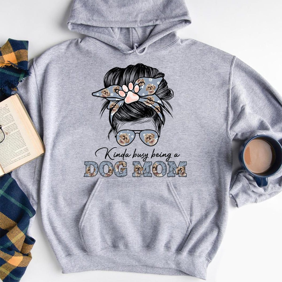 Kinda Busy Being a Dog Mom Upload Photo Shirt, HN590 - Image 3