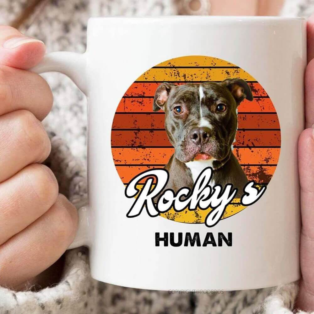Pet Photo Retro Vintage Sunset Dog Coffee Mug TA29 - Image 4