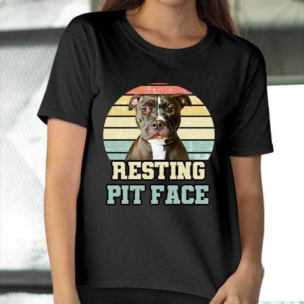 Vintage Retro Resting Pit Face Dog Shirt - Image 2