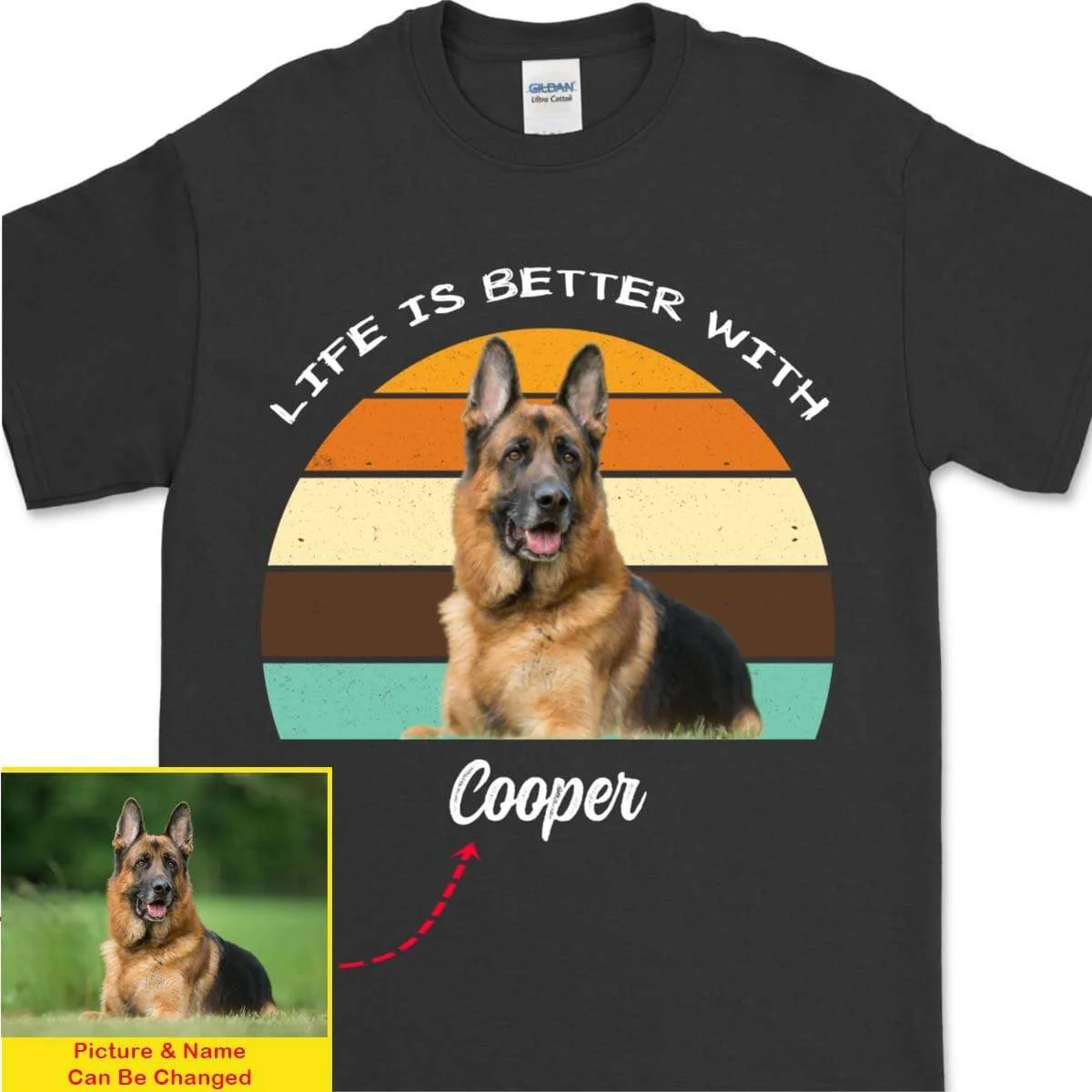 Life Is Better, Custom Dog Cat Photo T Shirt SG02 - Image 3