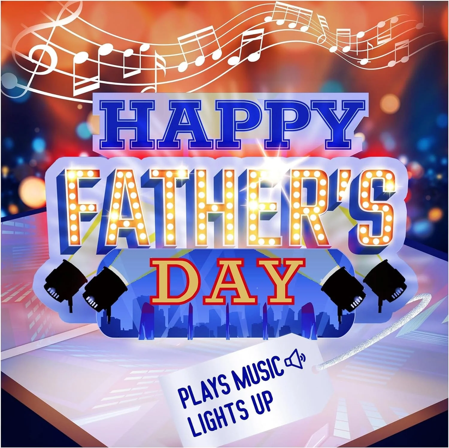 Lights & Music Pop up Fathers Day Card, Plays 'All Star' Song, Happy Fathers Day Card from Daughter, Father'S Day Cards for Husband, Fathers Day Card from Son, Fathers Day Cards, 1 Best Dad Ever Card