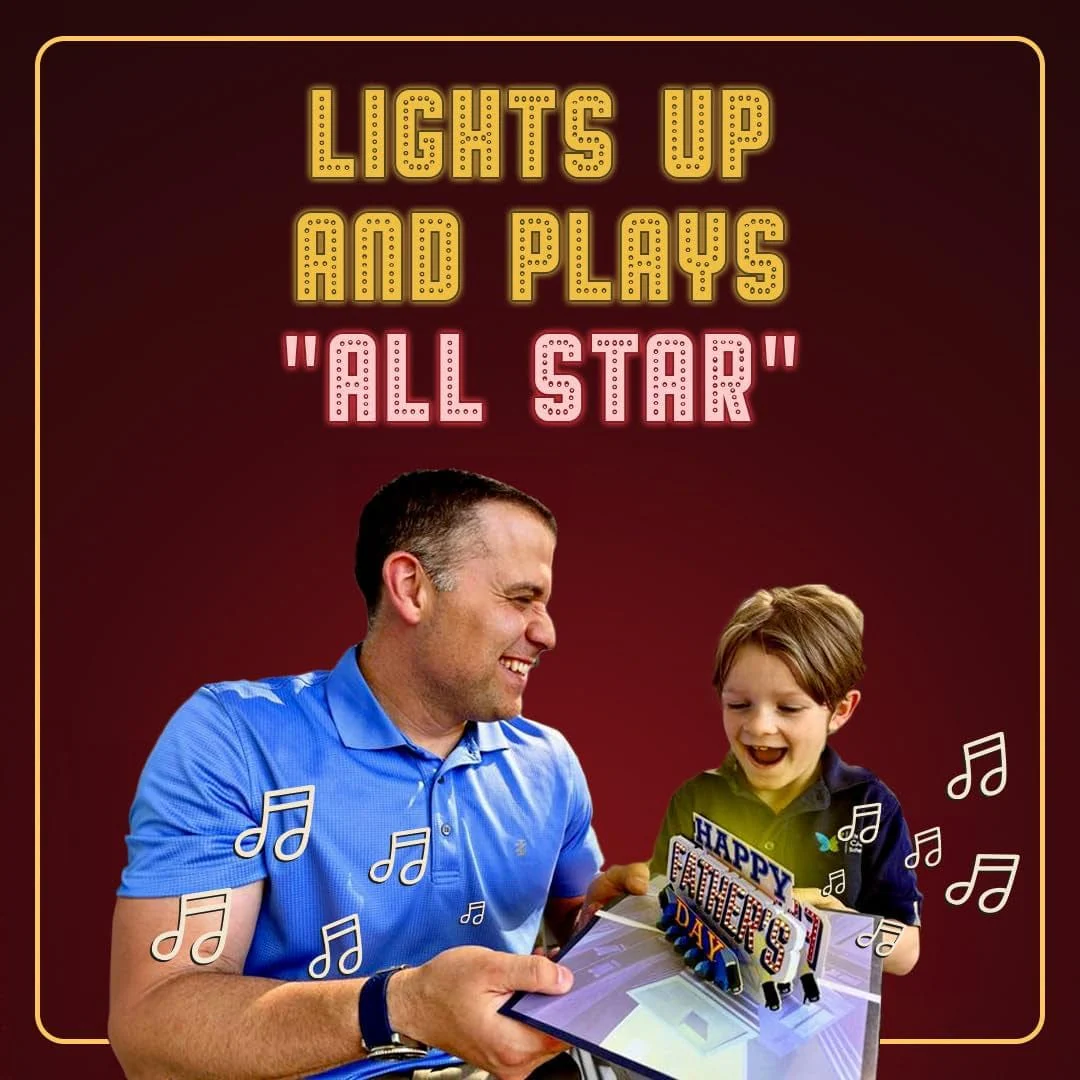 Lights & Music Pop up Fathers Day Card, Plays 'All Star' Song, Happy Fathers Day Card from Daughter, Father'S Day Cards for Husband, Fathers Day Card from Son, Fathers Day Cards, 1 Best Dad Ever Card - Image 4