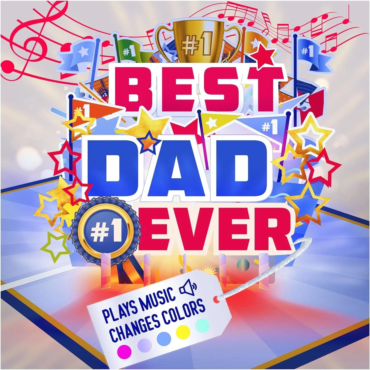 Lights & Music Pop up Fathers Day Card, Plays 'All Star' Song, Happy Fathers Day Card from Daughter, Father'S Day Cards for Husband, Fathers Day Card from Son, Fathers Day Cards, 1 Best Dad Ever Card - Image 7
