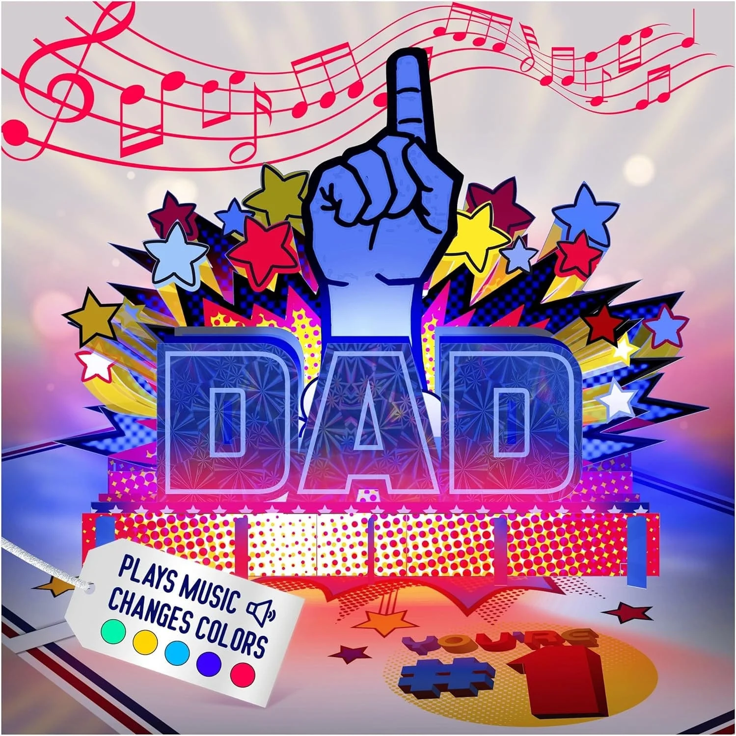 Lights & Music Pop up Fathers Day Card, Plays 'All Star' Song, Happy Fathers Day Card from Daughter, Father'S Day Cards for Husband, Fathers Day Card from Son, Fathers Day Cards, 1 Best Dad Ever Card - Image 8