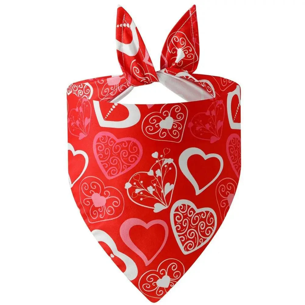 Love-heart Pattern Pet Dog Triangle Scarf - Image 11