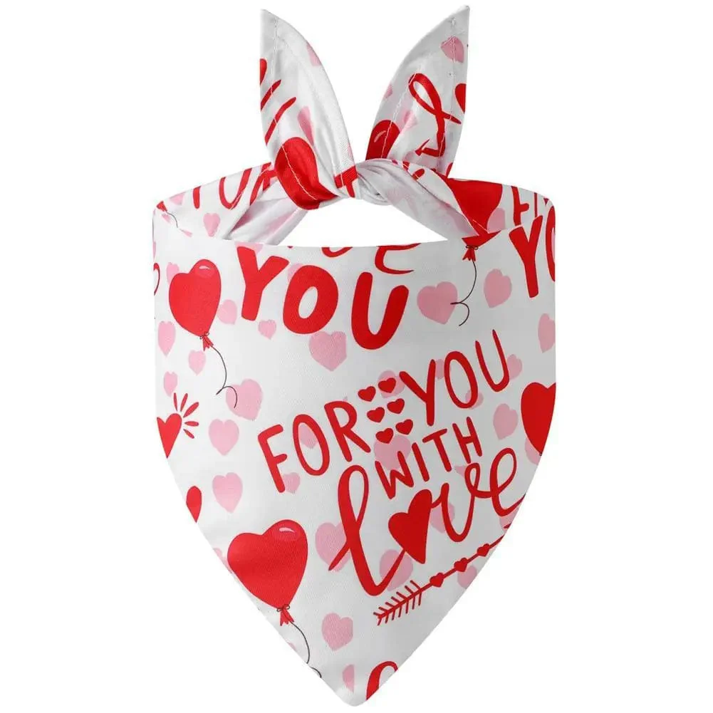 Love-heart Pattern Pet Dog Triangle Scarf - Image 12