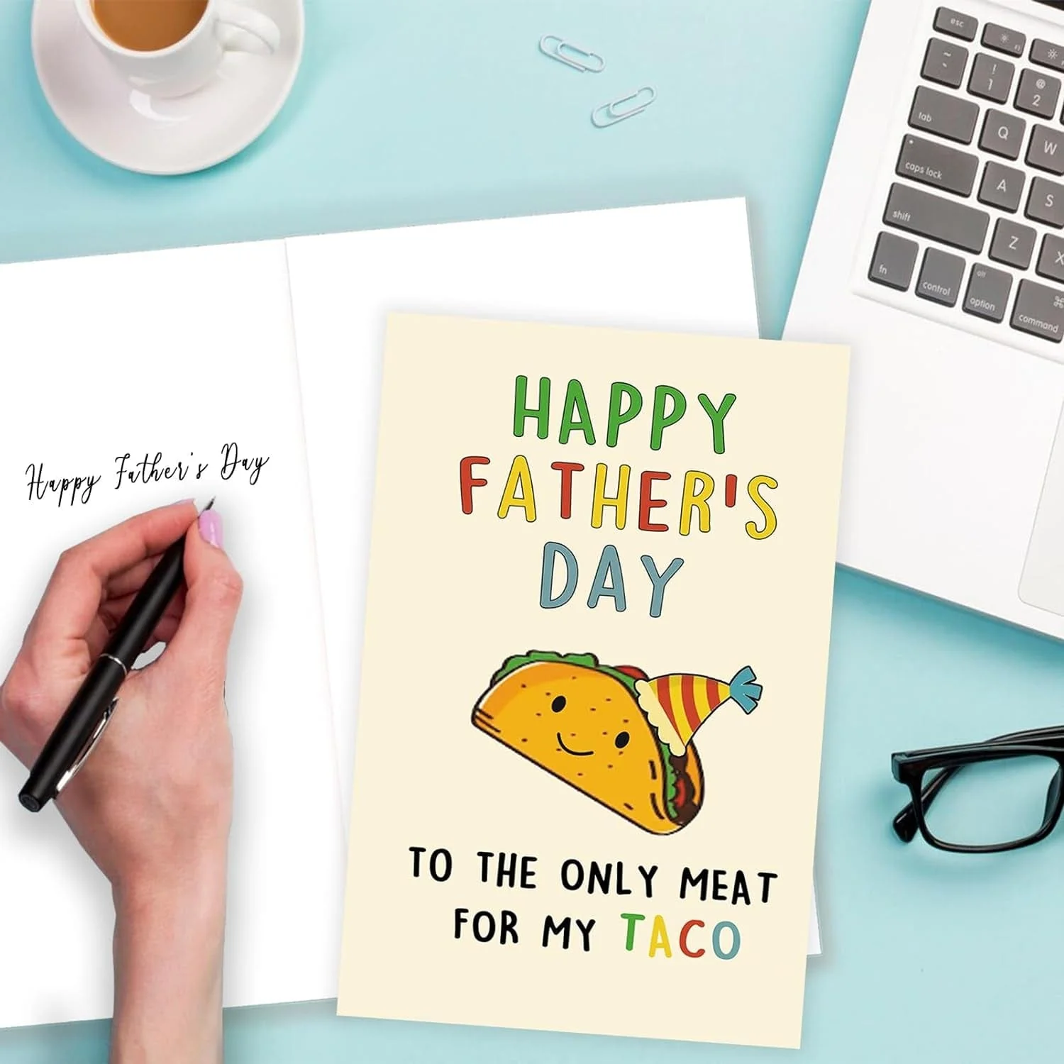 Lovely Taco Father'S Day Card for Dad, Funny Fathers Day Gift for Husband from Wife, Romantic Father'S Day Card, Happy Father'S Day to the Only Meat for My Taco - Image 3