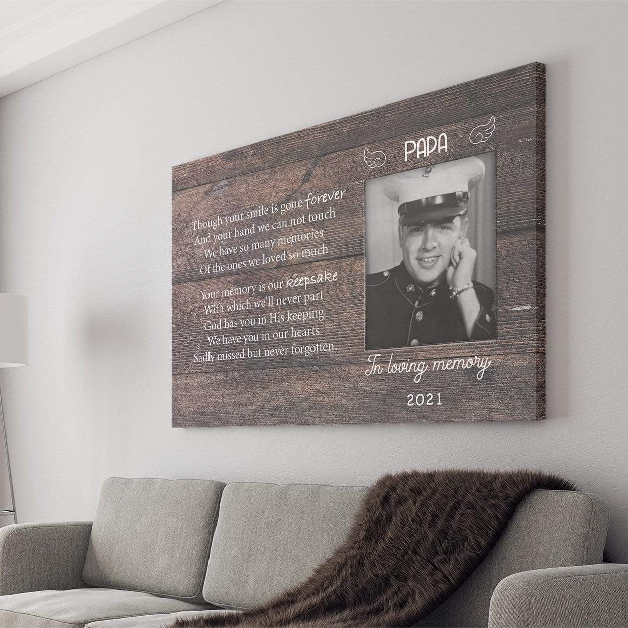 Though Your Smile Is Gone Forever Family Print Canvas - Image 3