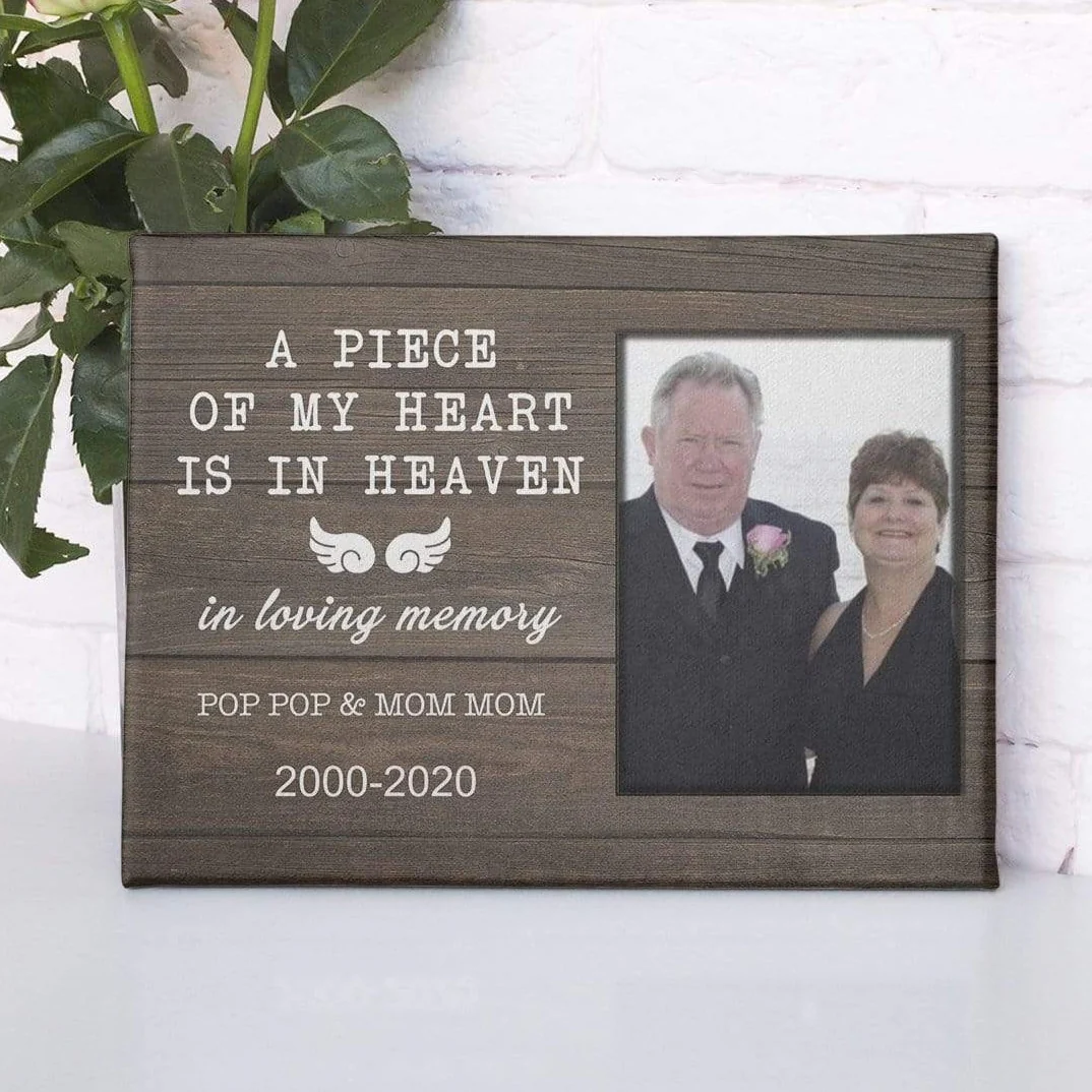 A Piece Of My Heart Is In Heaven Family Canvas