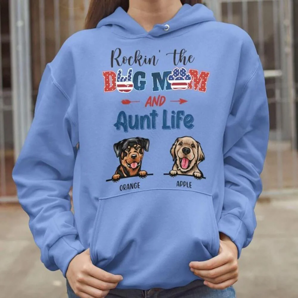 Rockin The Dog Mom & Aunt Life Shirt - Image 4