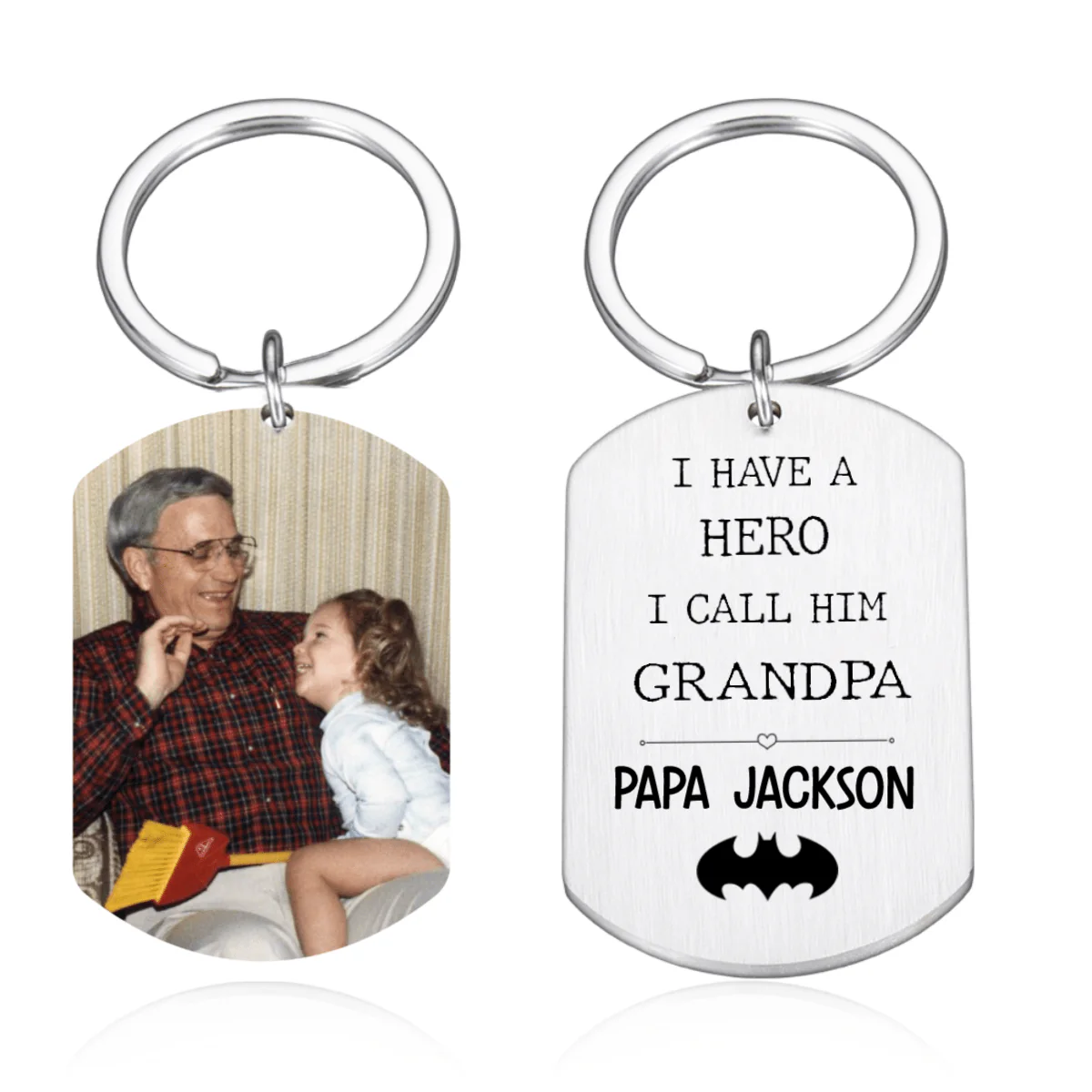 I Have A Hero I Call Him Dad Family Keychain