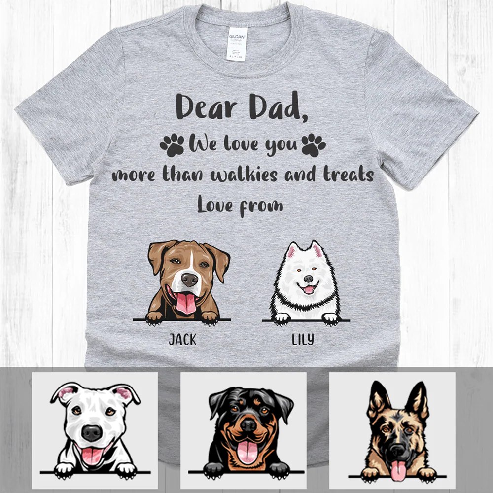 Love You More Than Walkies And Treats Dog Shirt
