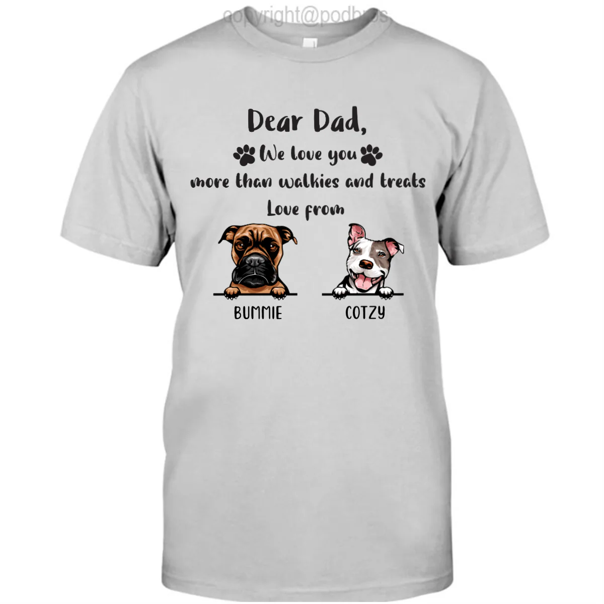 Love You More Than Walkies And Treats Dog Shirt - Image 2