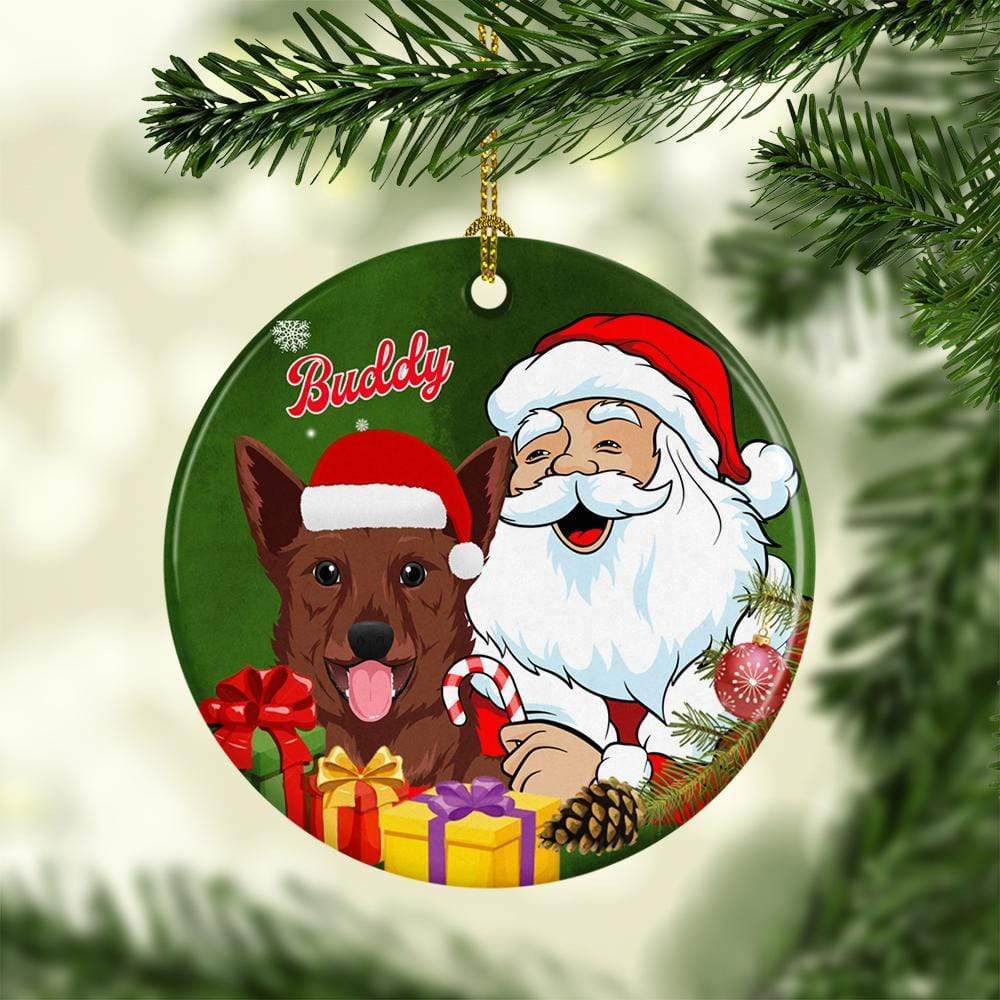 Wish You A Merry Christmas Santa Claus Dog Ornament - Image 3