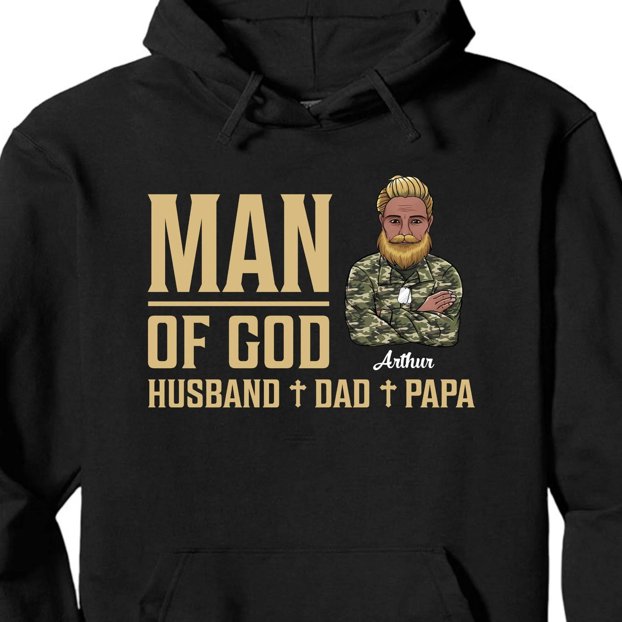 Man Of God Husband Dad Papa Personalized Custom Family Shirt C326 - Image 2