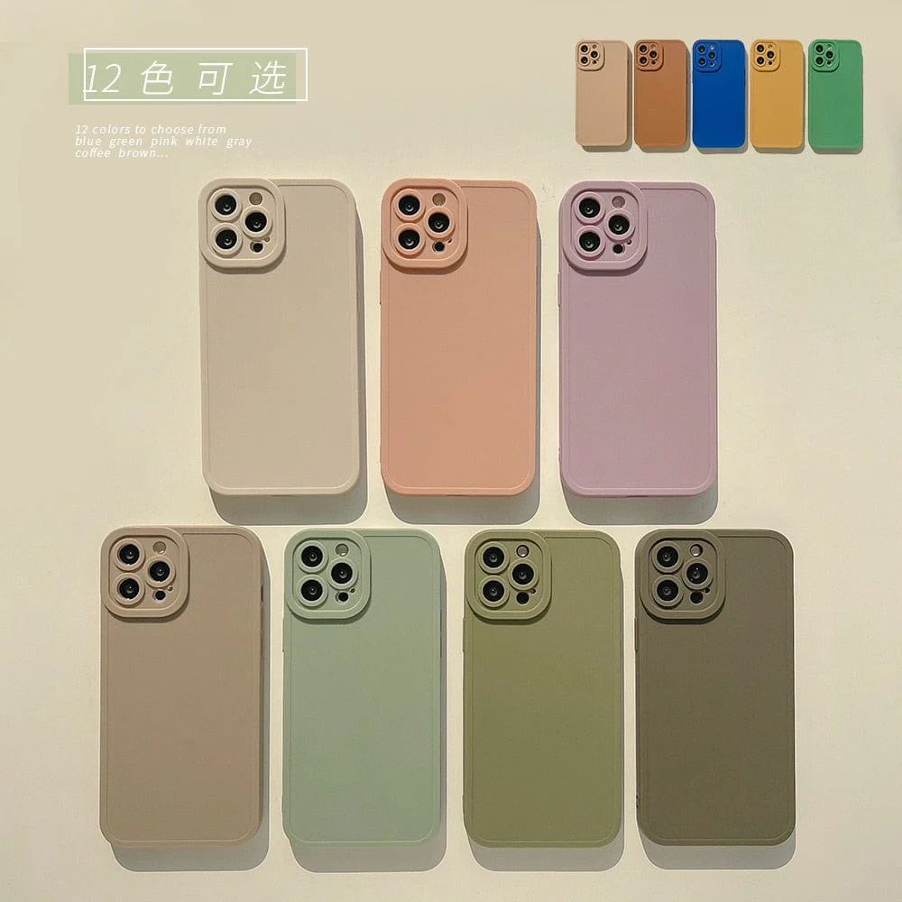 Matte 5 Styles Soft Silicone Phone Case For Iphone - Image 16
