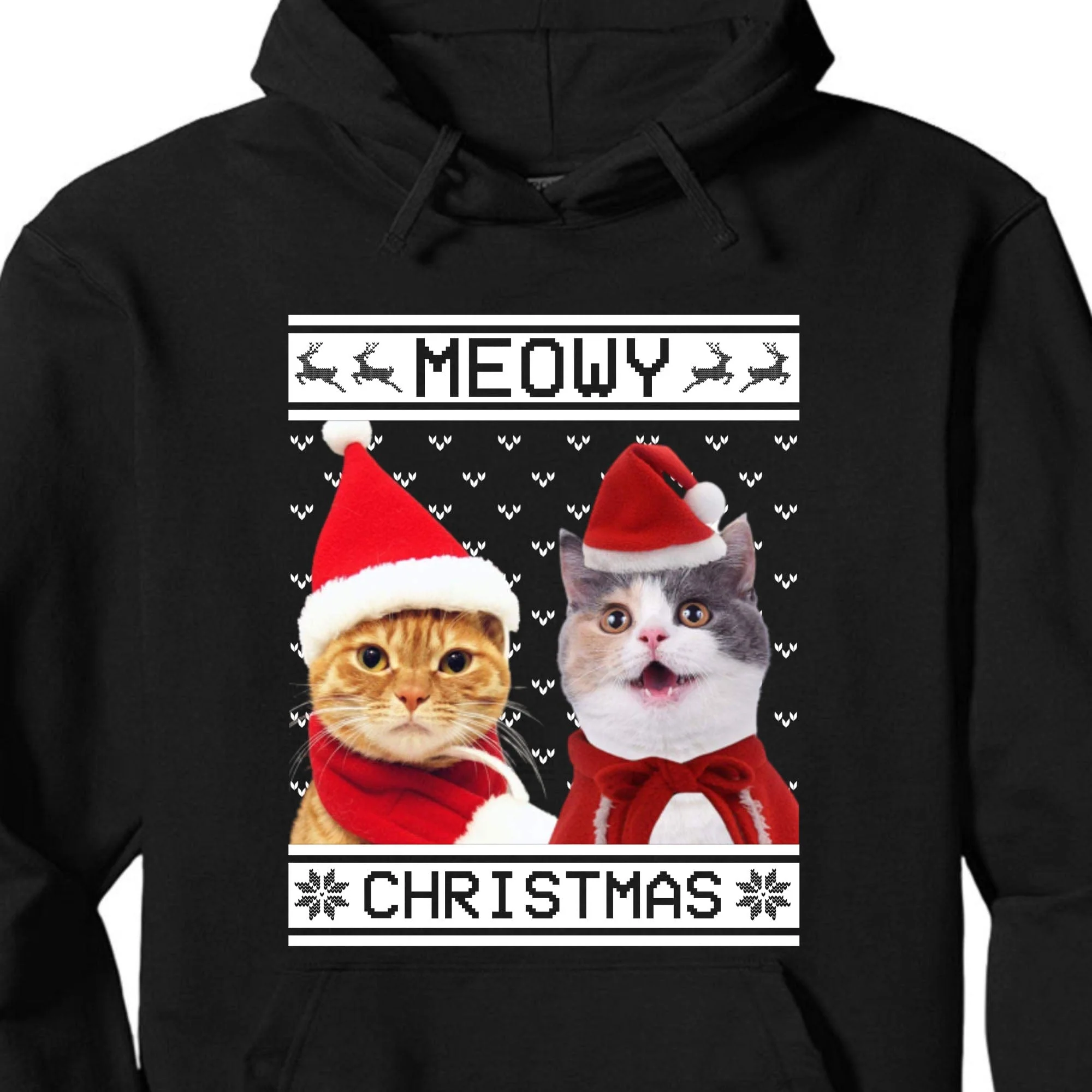 Meowy Christmas Personalized Custom Photo Cat Sweatshirt, Cat Lover Sweater Christmas C475 891659 - Image 4