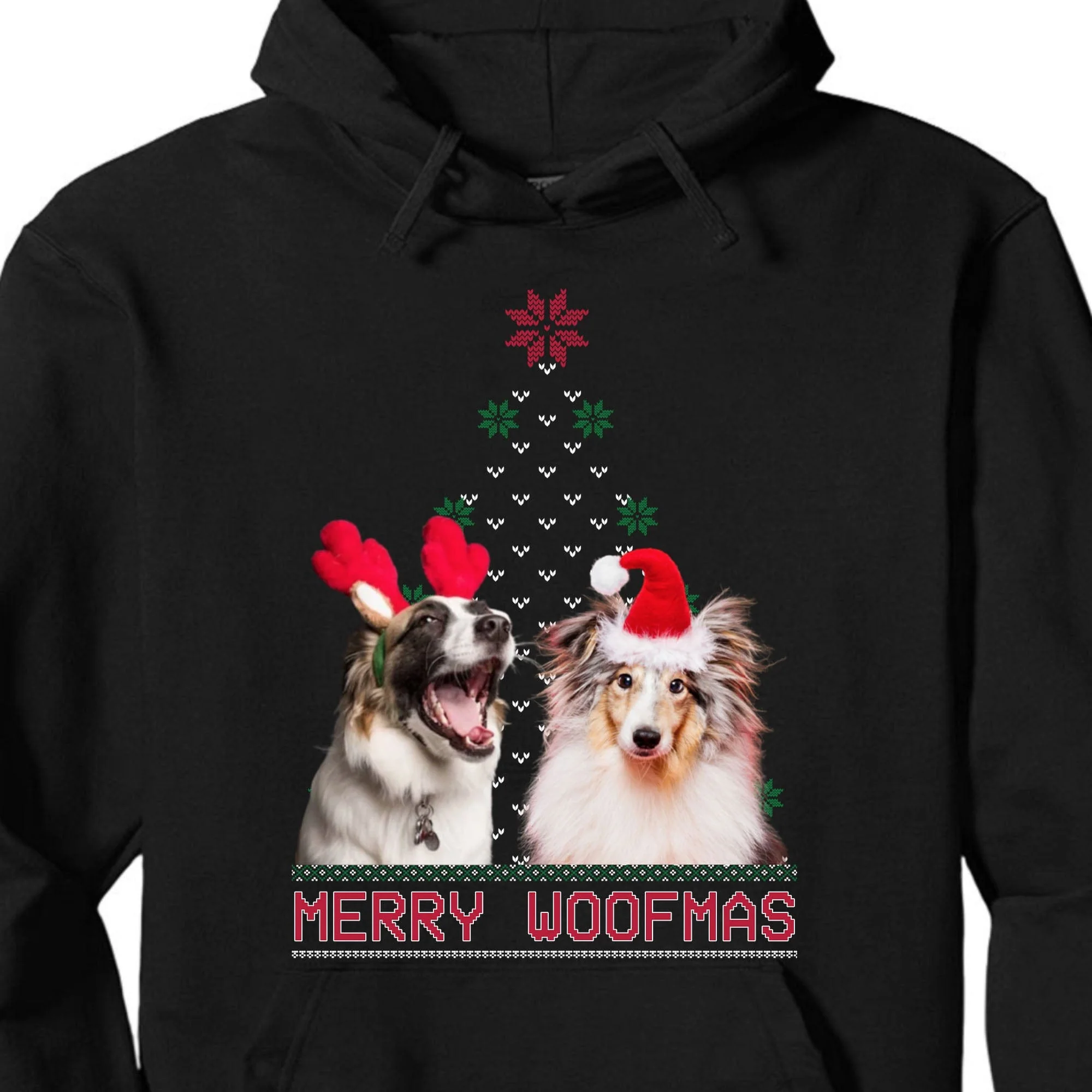 Merry Woofmas Personalized Custom Photo Dog Sweatshirt, Dog Lover Sweater Christmas C474 - Image 3