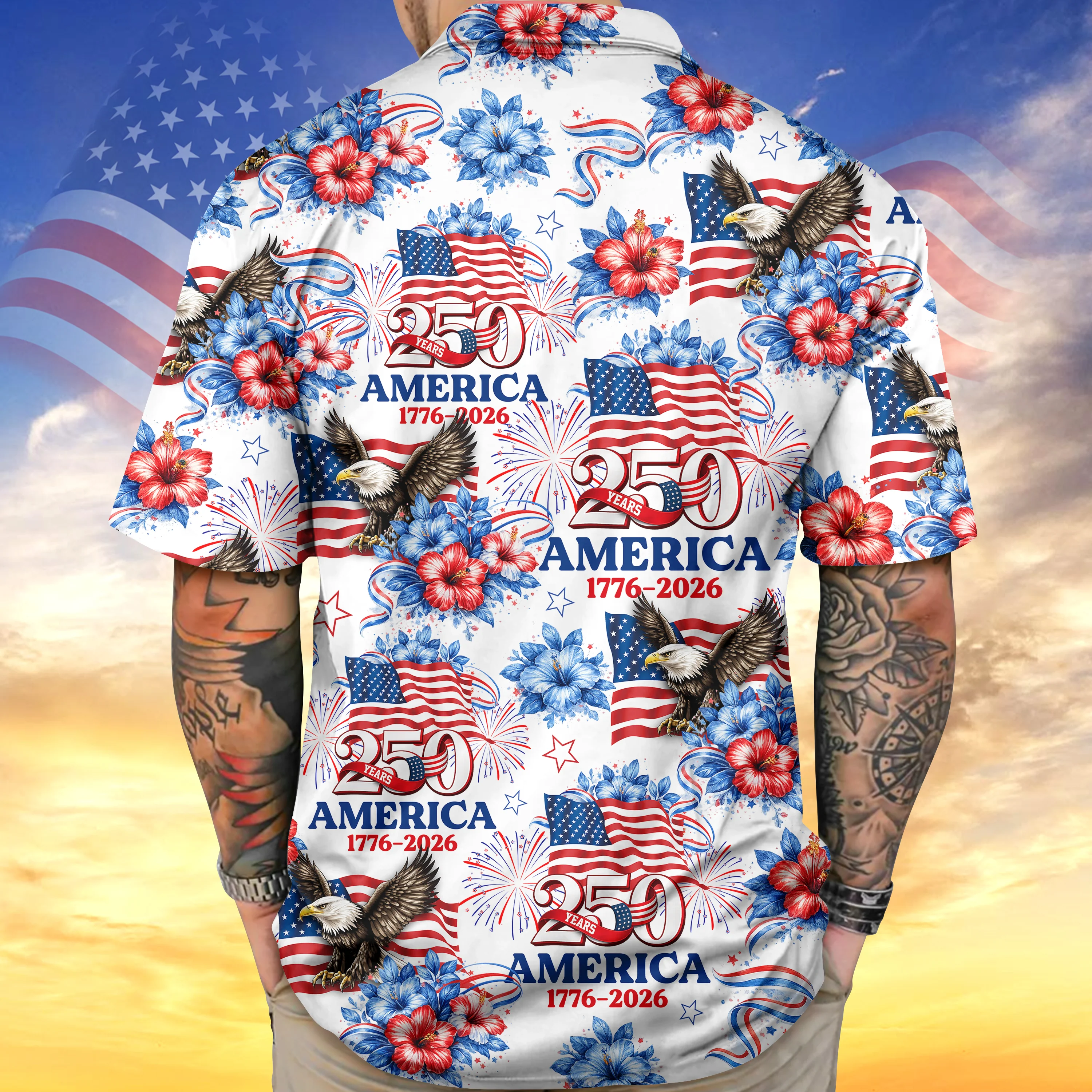 250 Years America 1776-2026 Patriotic Hawaii Shirt HA75 920180 - Image 2