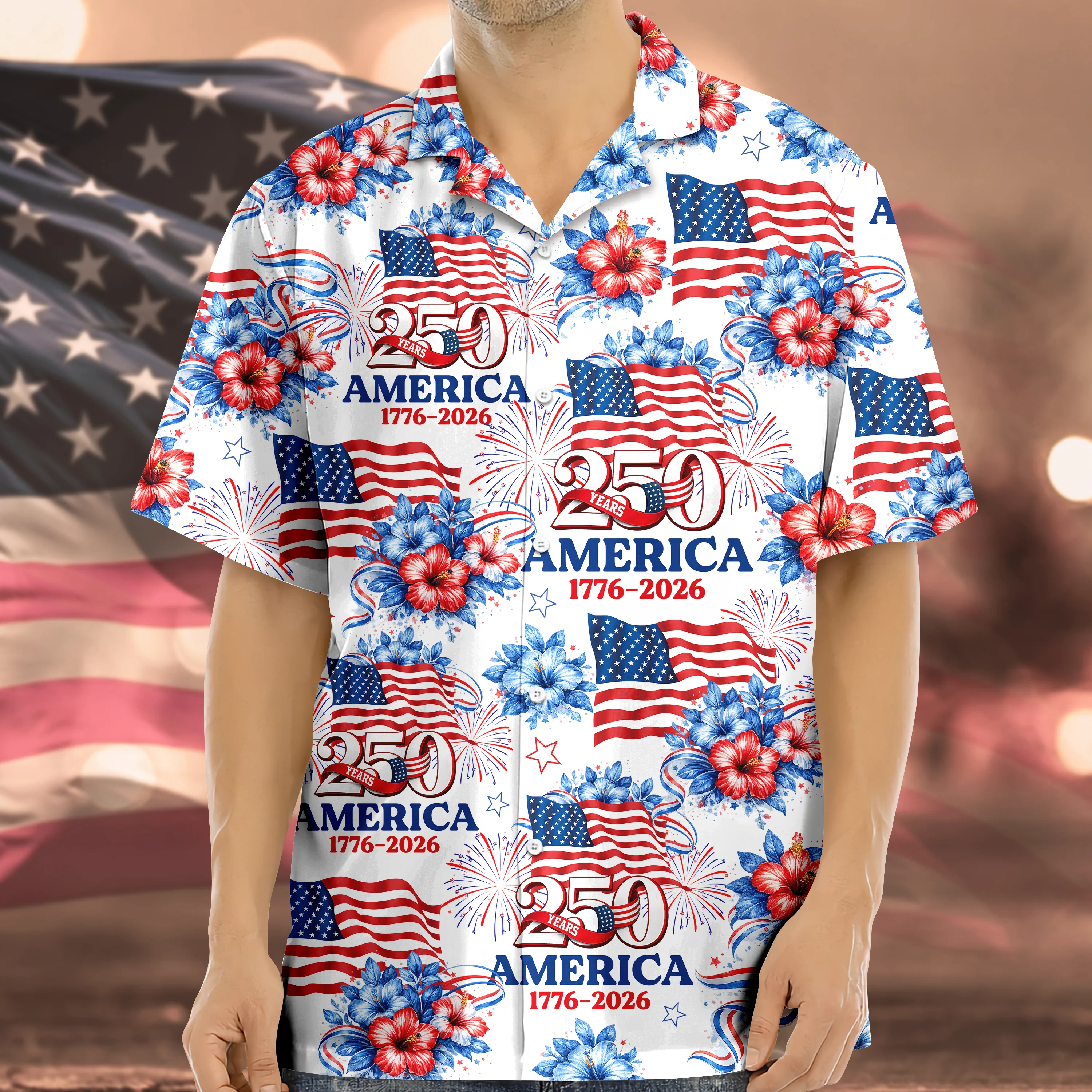 250 Years America 1776-2026 Patriotic Hawaii Shirt HA75 920180 - Image 3