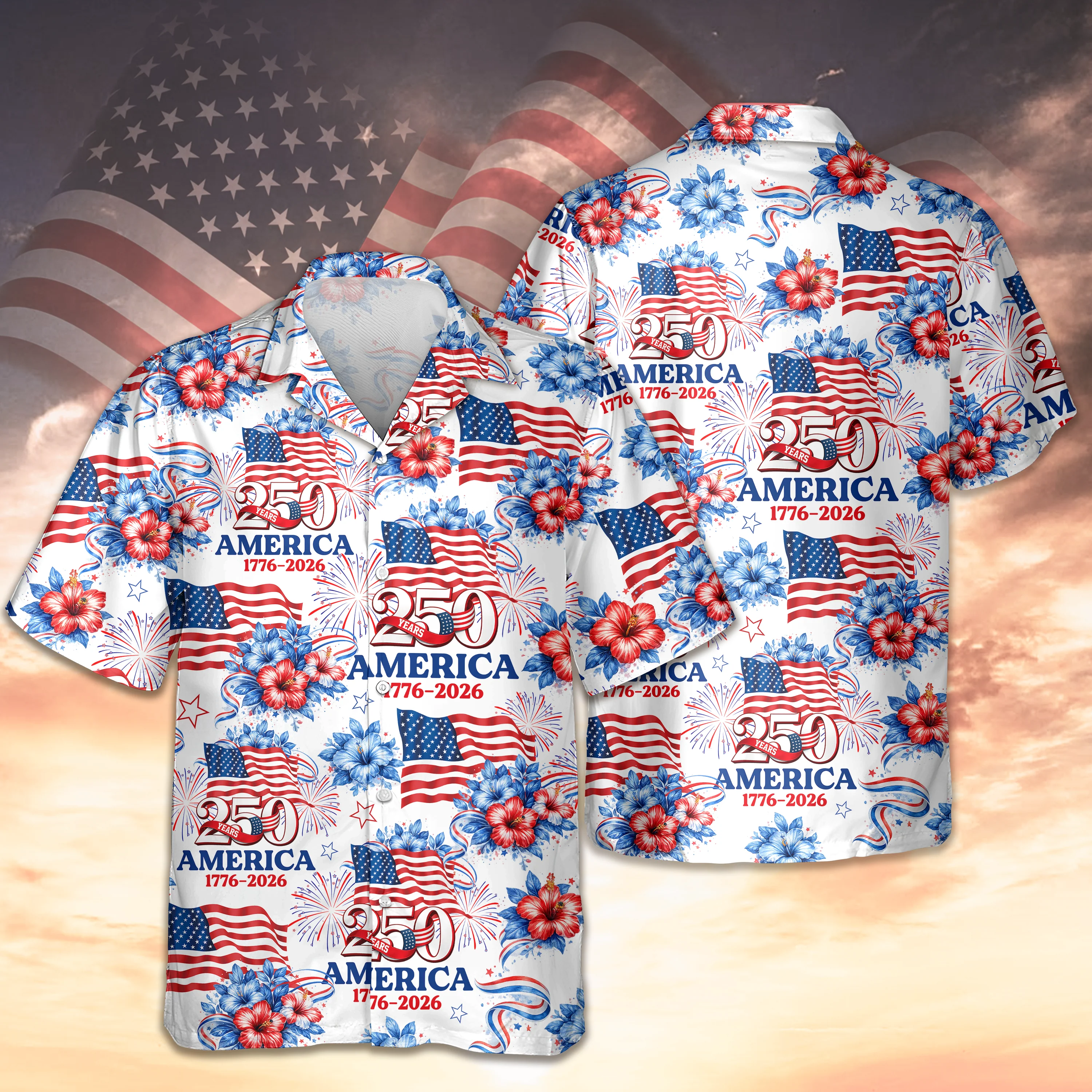 250 Years America 1776-2026 Patriotic Hawaii Shirt HA75 920180 - Image 7